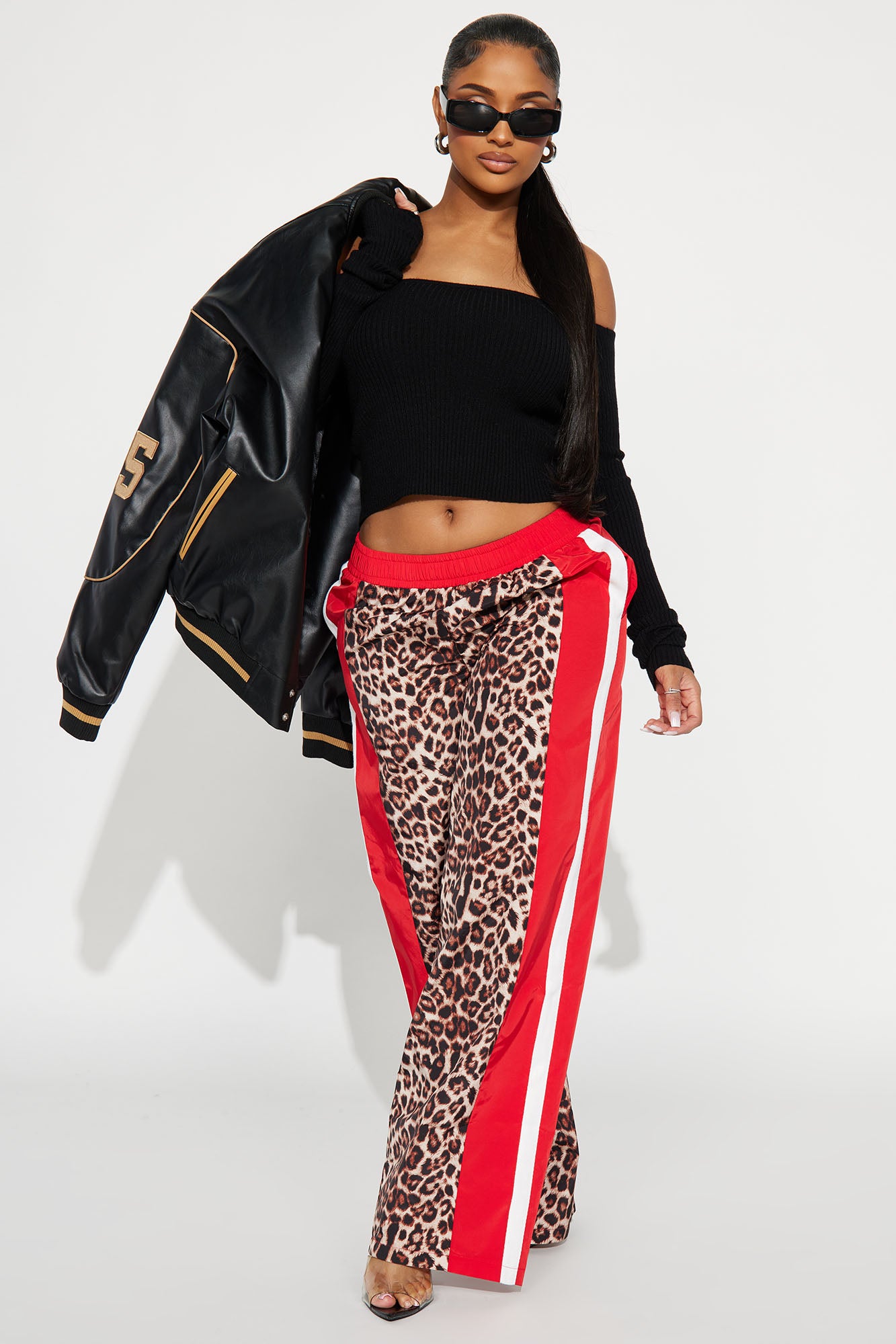 Make Your Case Leopard Windbreaker Track Pant