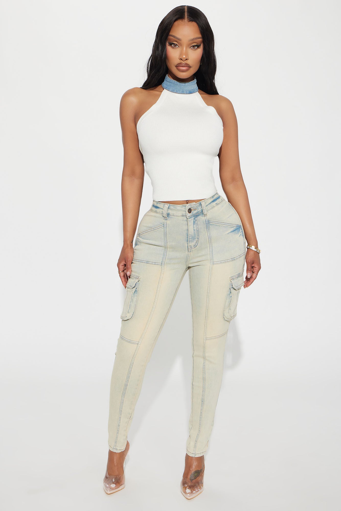 Only The Facts Stretch Tinted Cargo Skinny Jeans