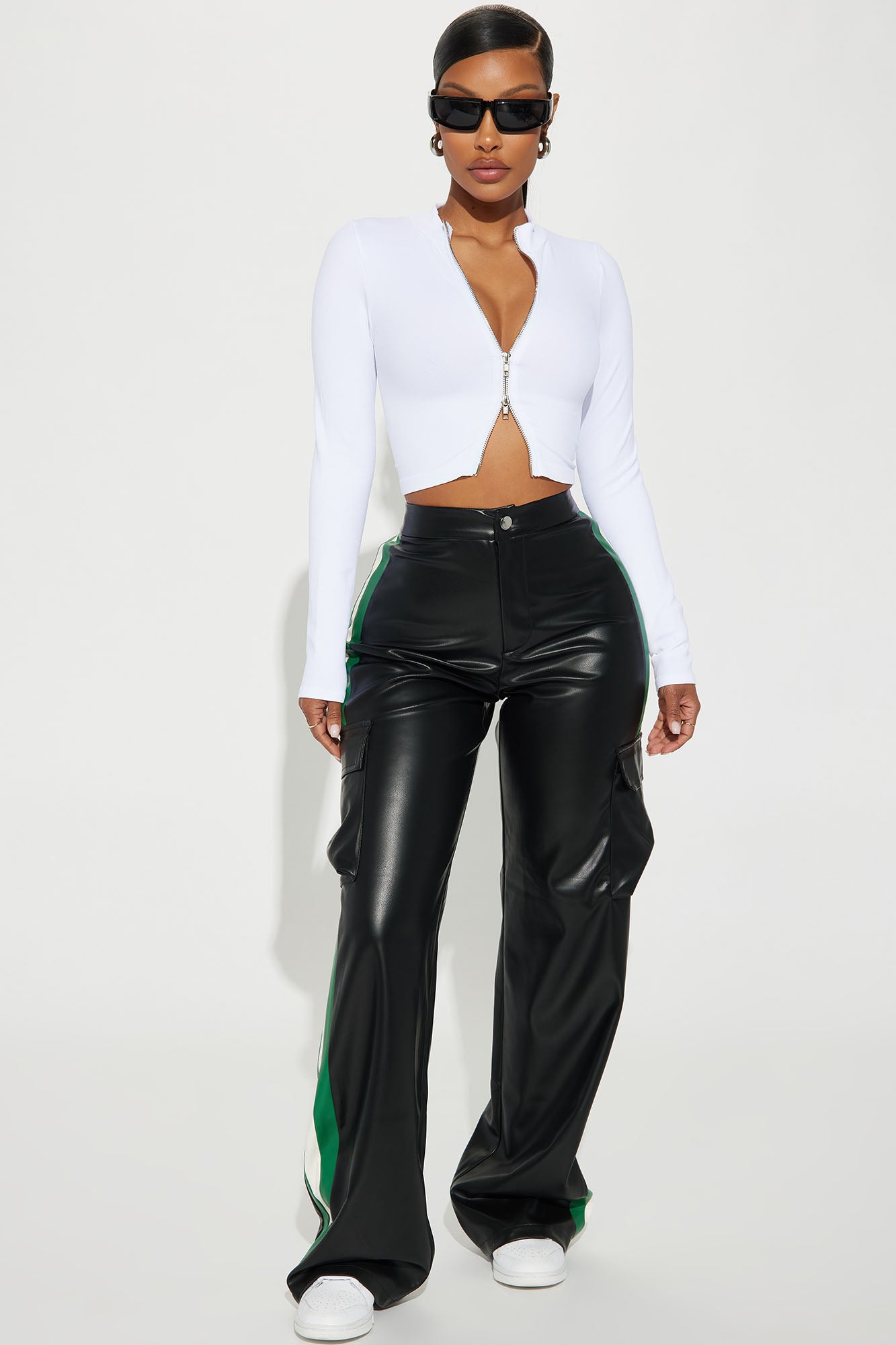 Slow Down Striped Faux Leather Pant