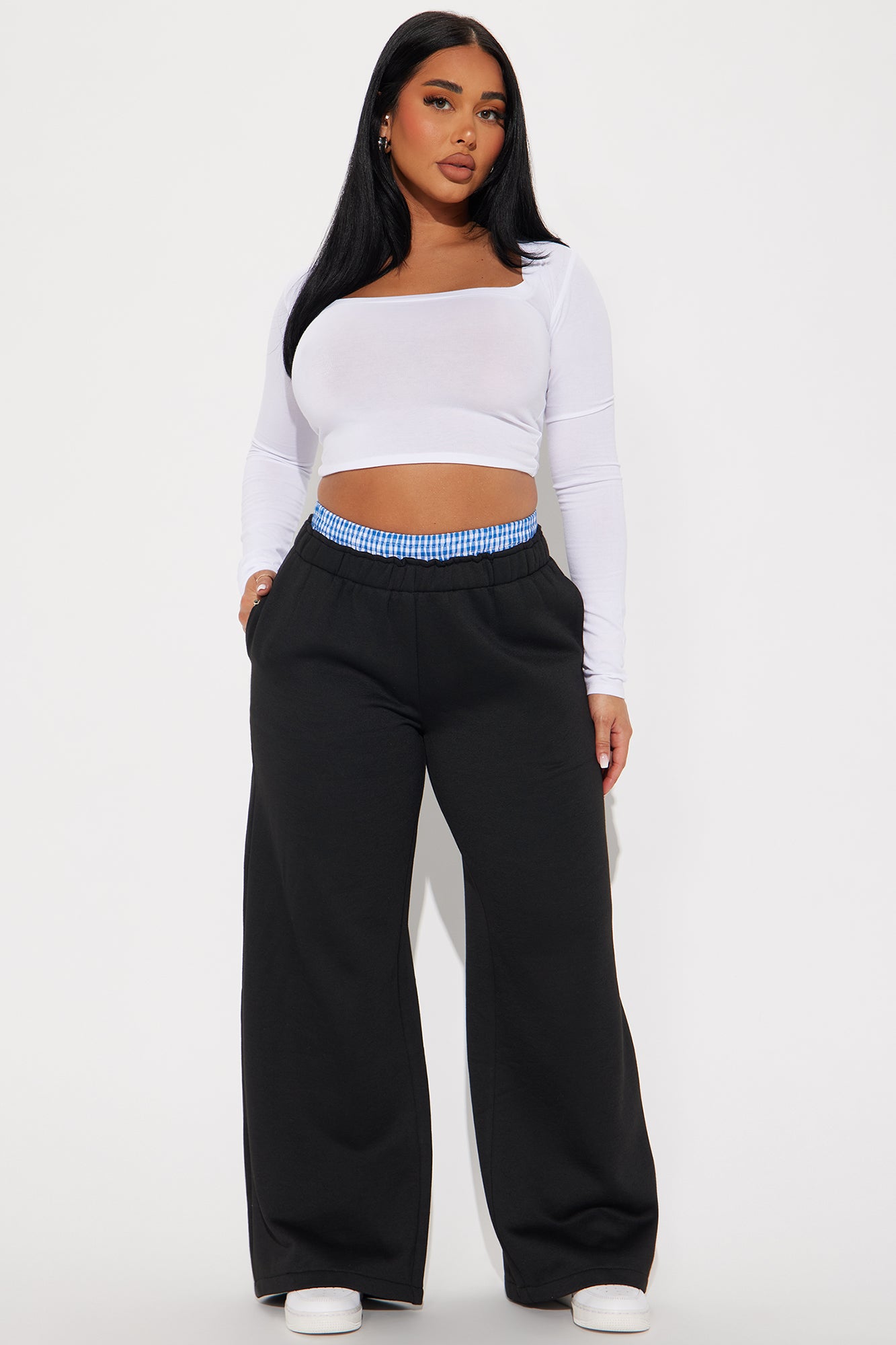 Chia Gingham Double Waistband Pant