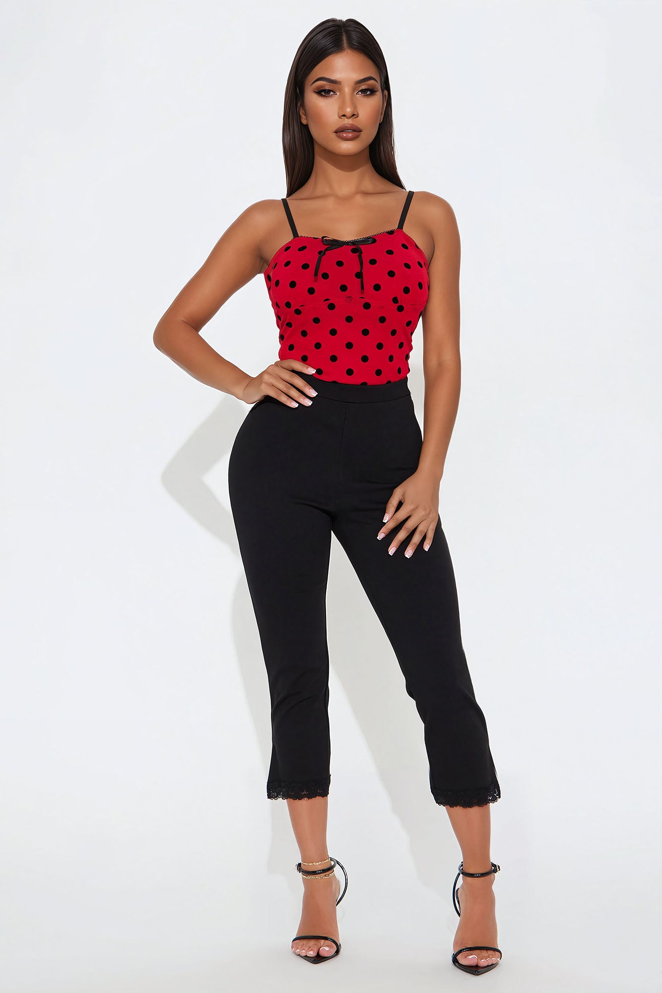 Swept Away Lace Trim Capri Legging
