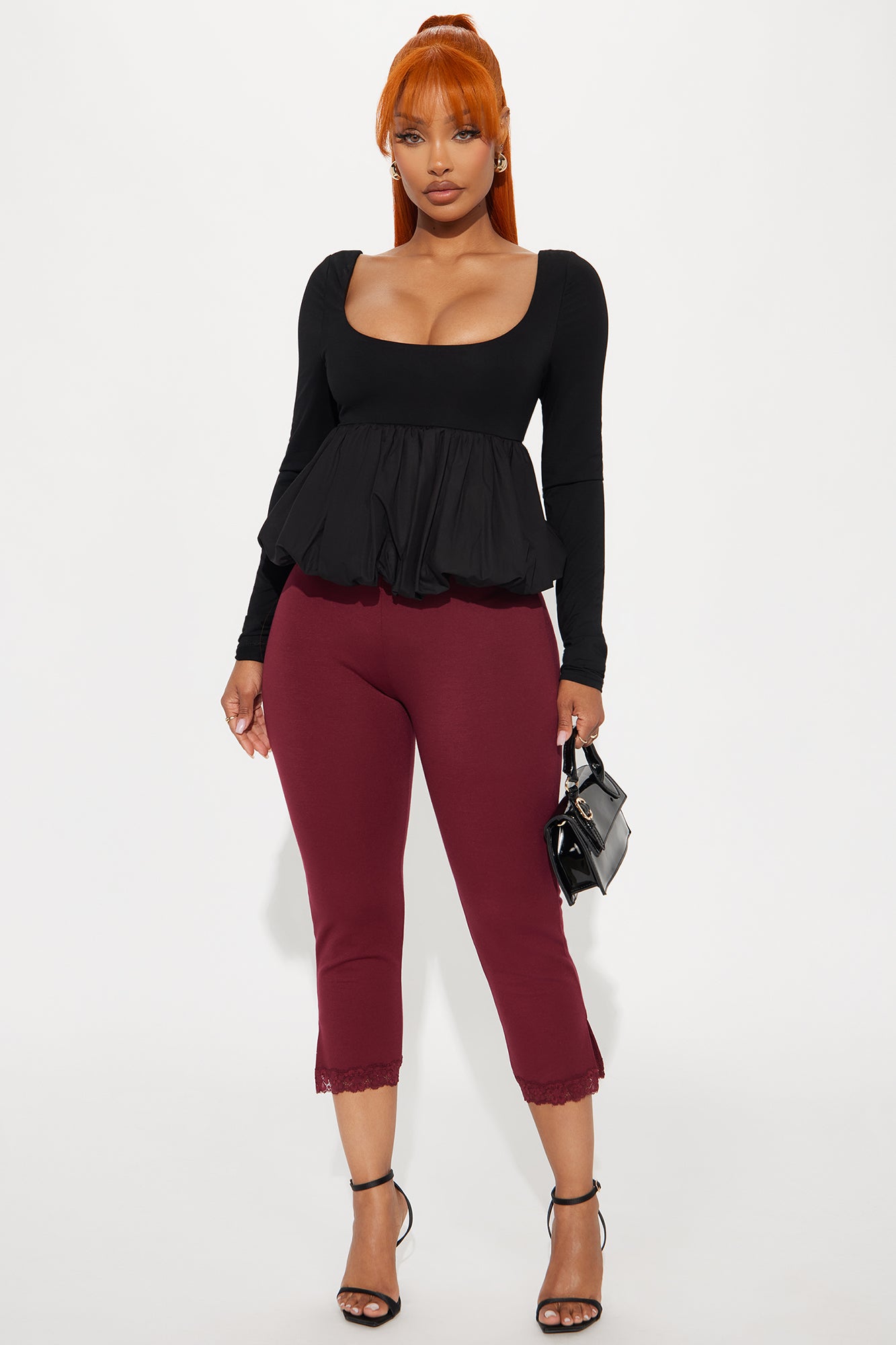 Swept Away Lace Trim Capri Legging