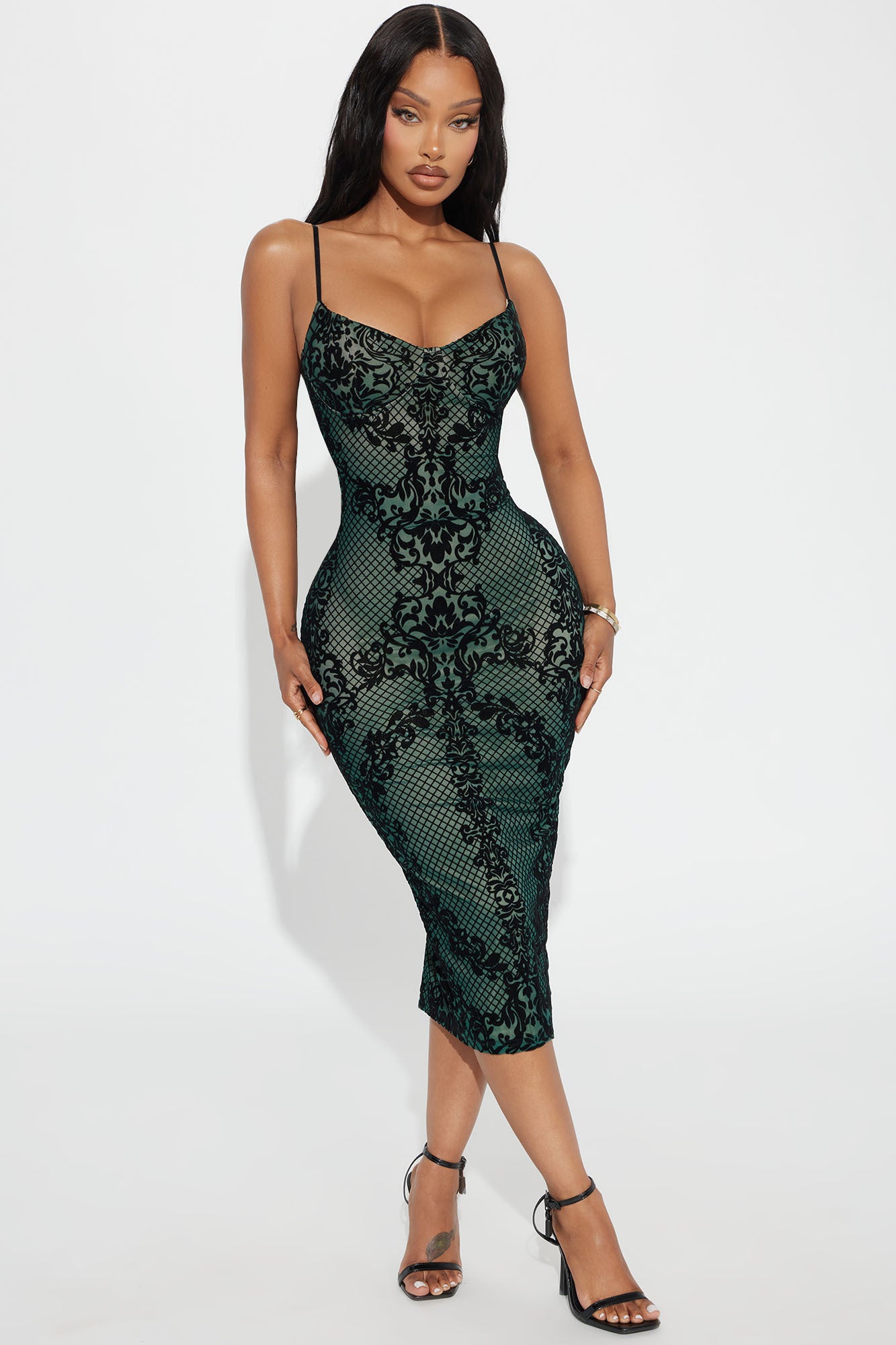 Hypnotize You Mesh Midi Dress