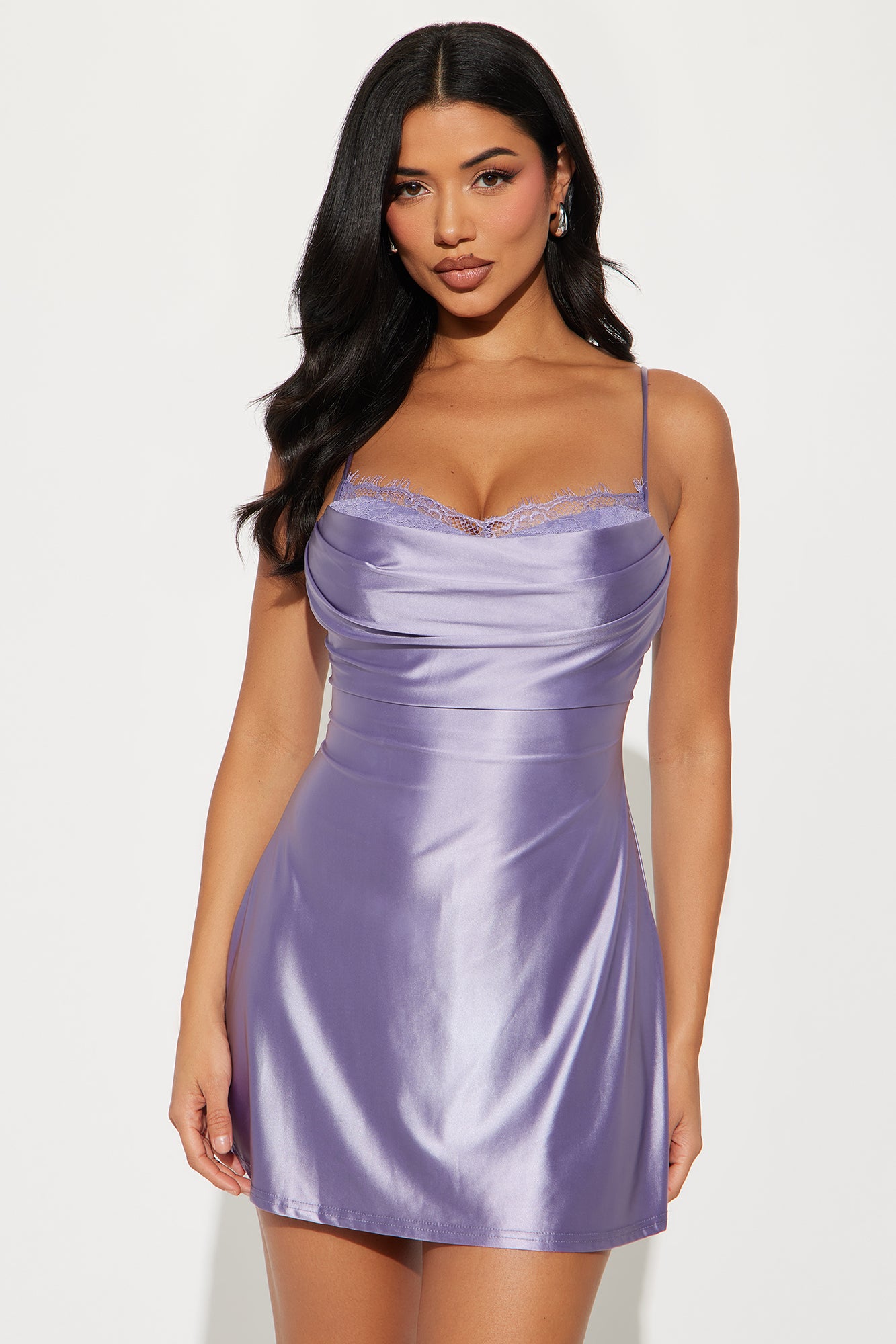Mariella Stretch Satin Micro Mini Dress