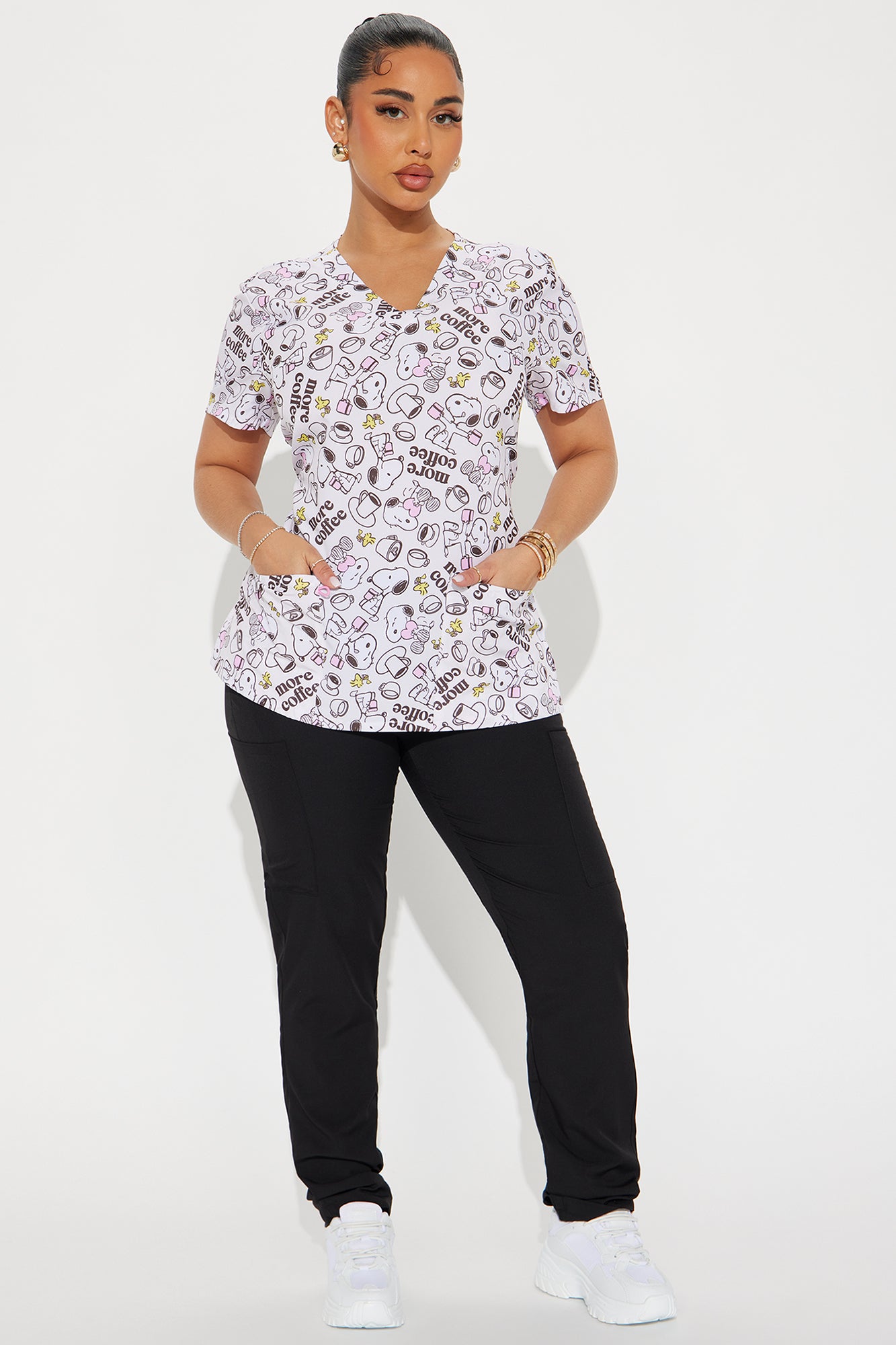 More Coffee Snoopy Uniform Scrub Top