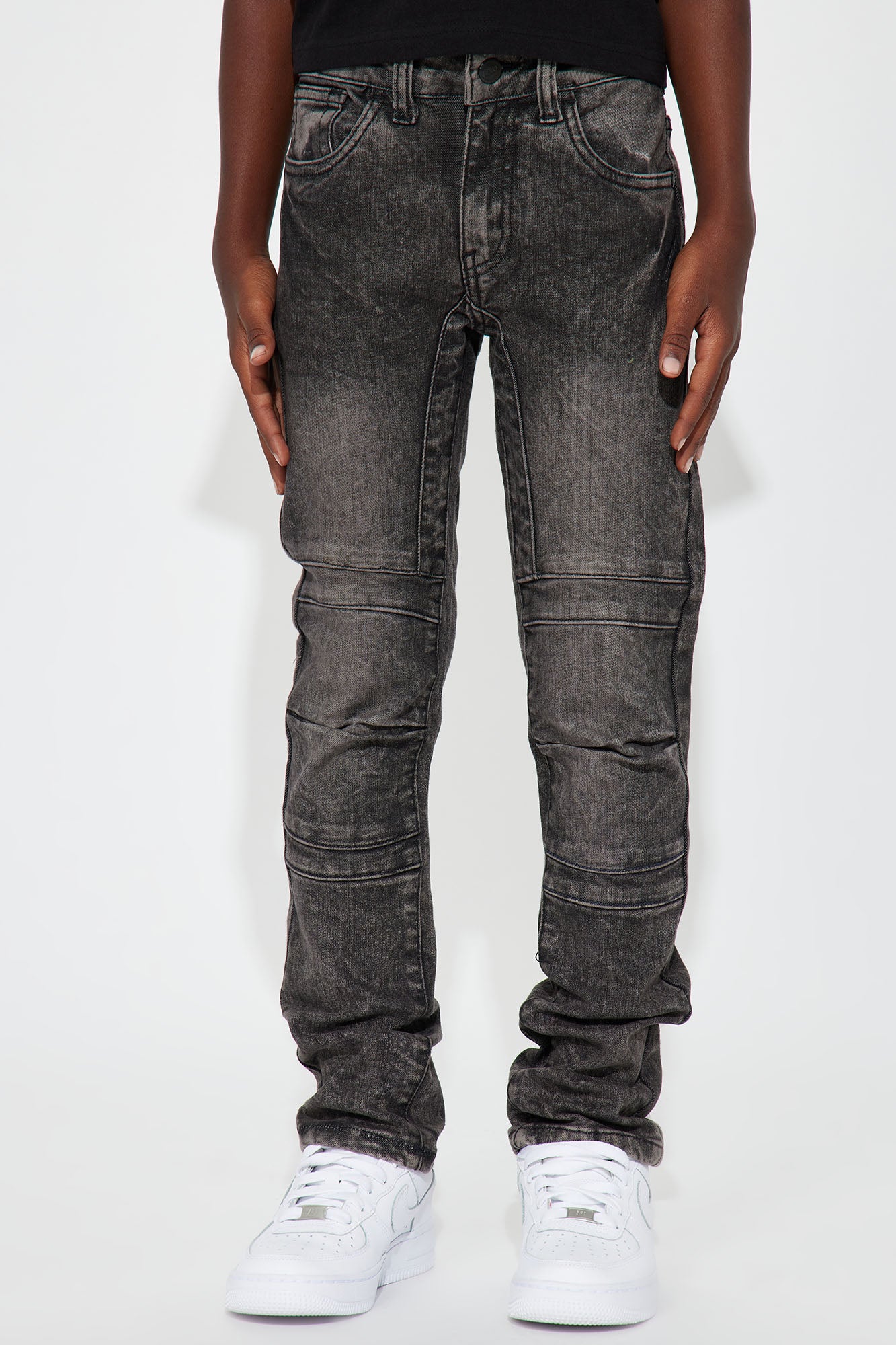 Mini Stretch Denim Ripped Knee Skinny Jeans