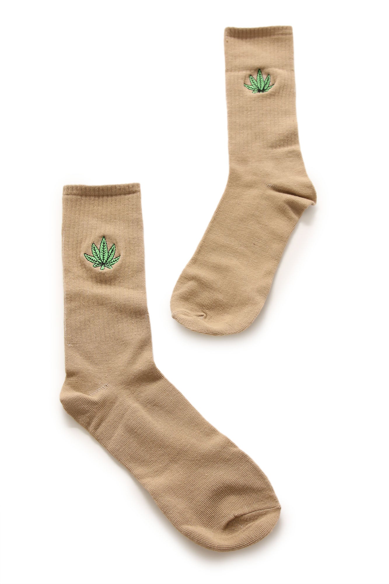 Embroidered Weed Plant Socks