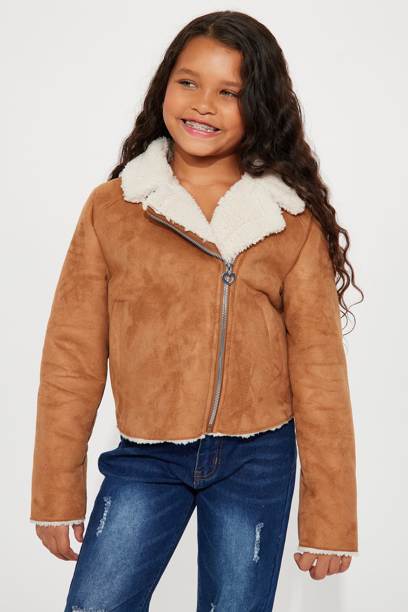 Mini Cold Yet Cute Sherpa Lined Moto Jacket