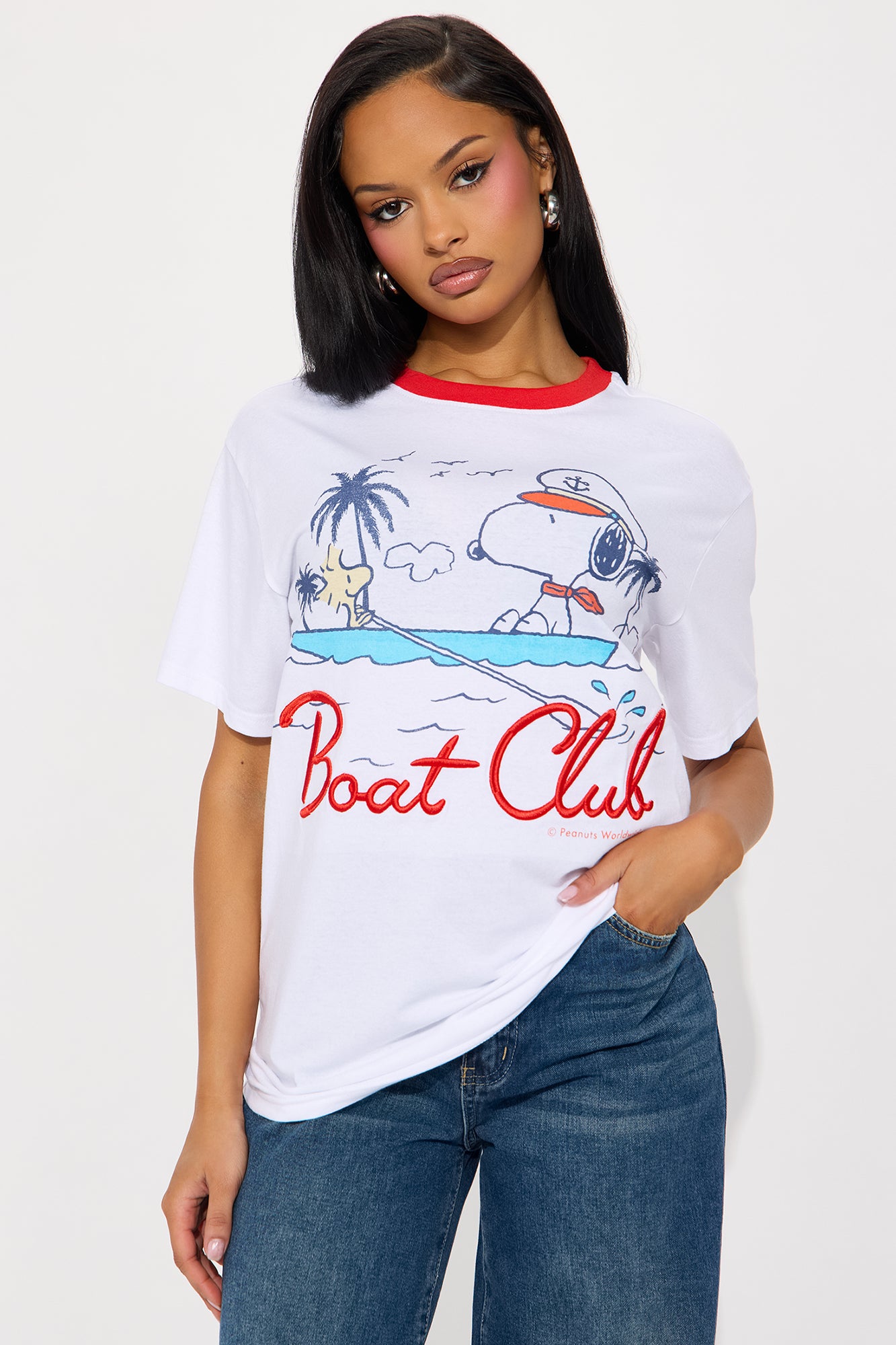 Snoopy Boat Club Ringer Tee