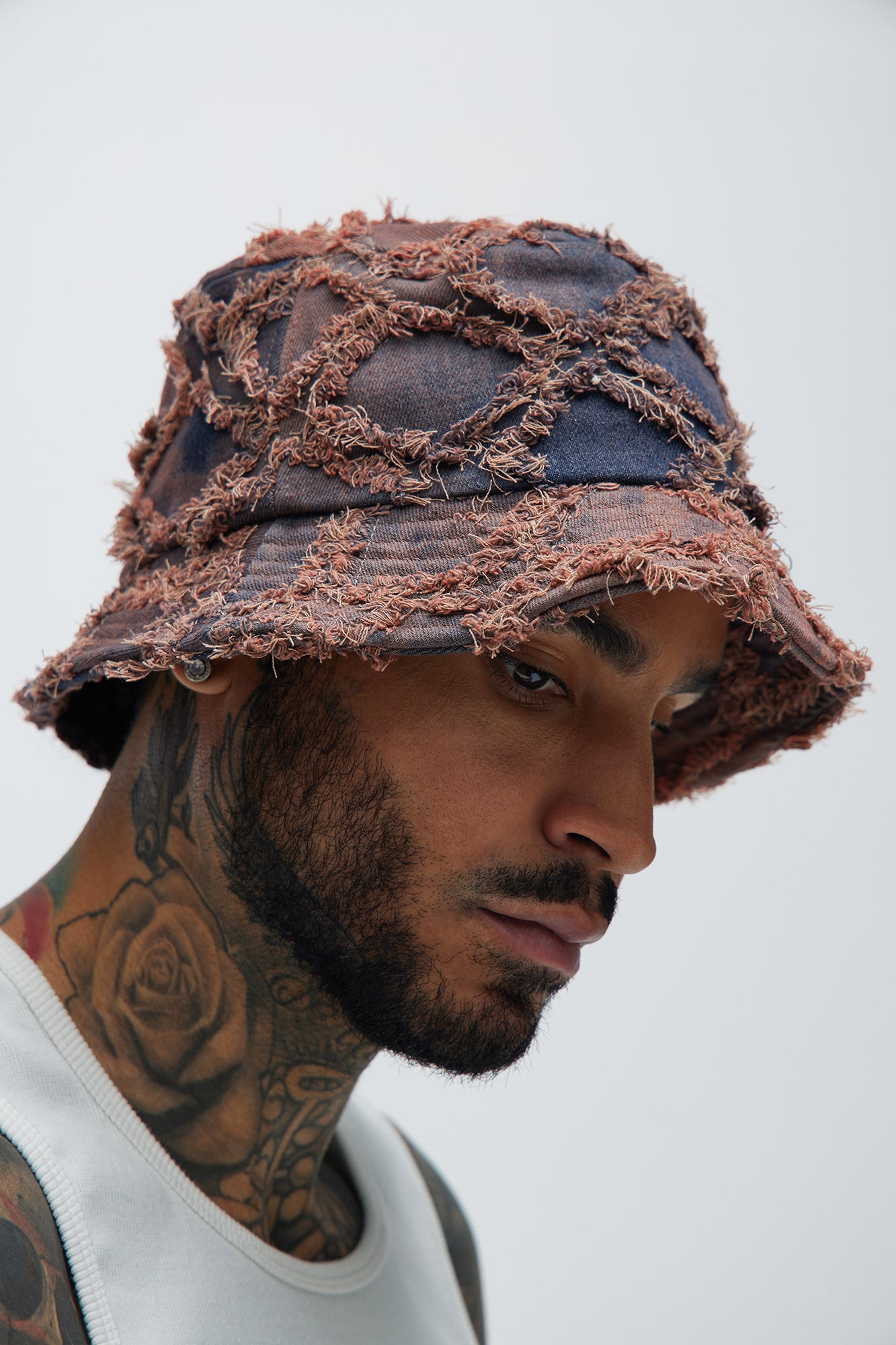 Frayed Denim Bucket Hat