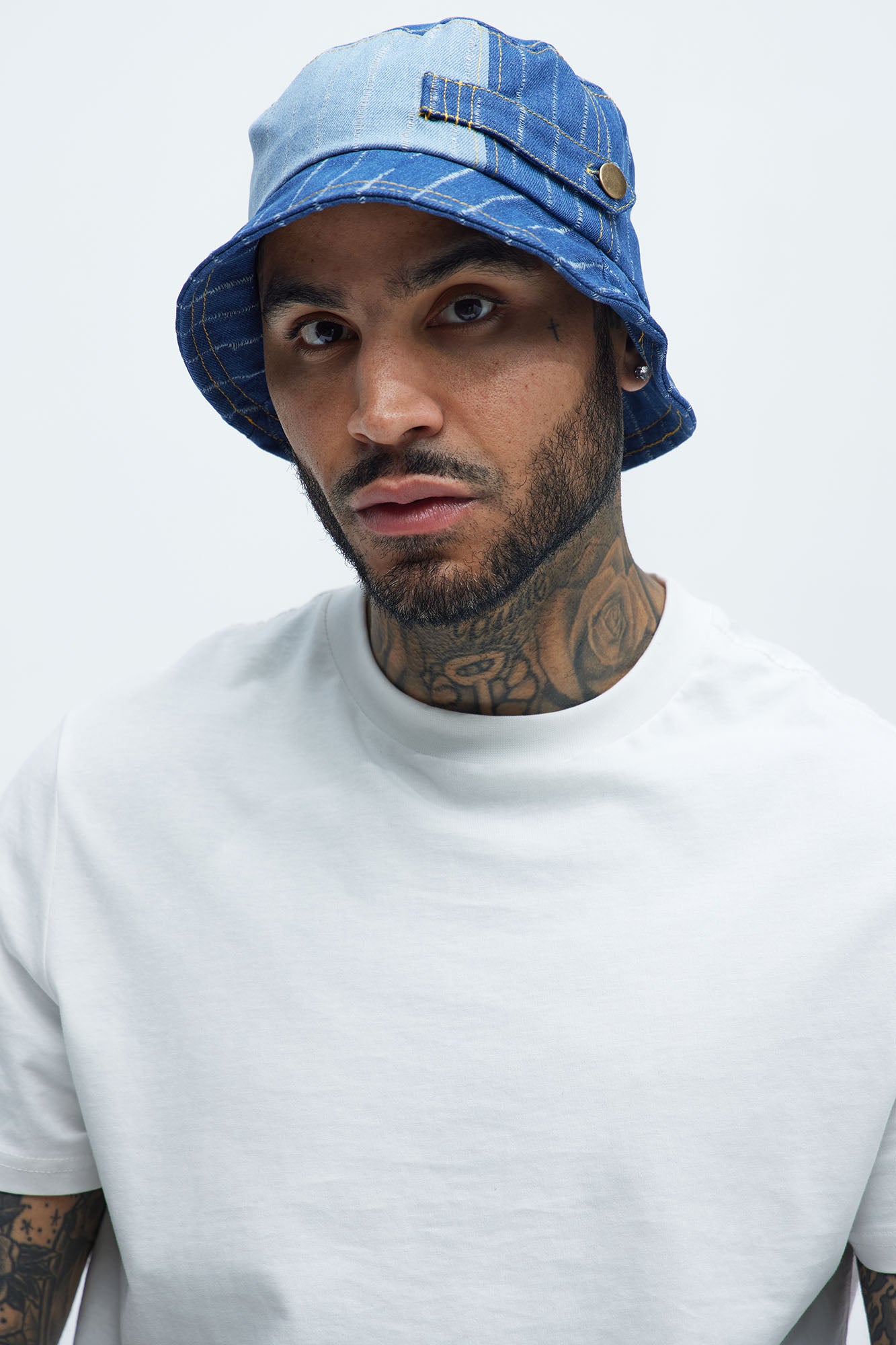 Denim Patchwork Bucket Hat
