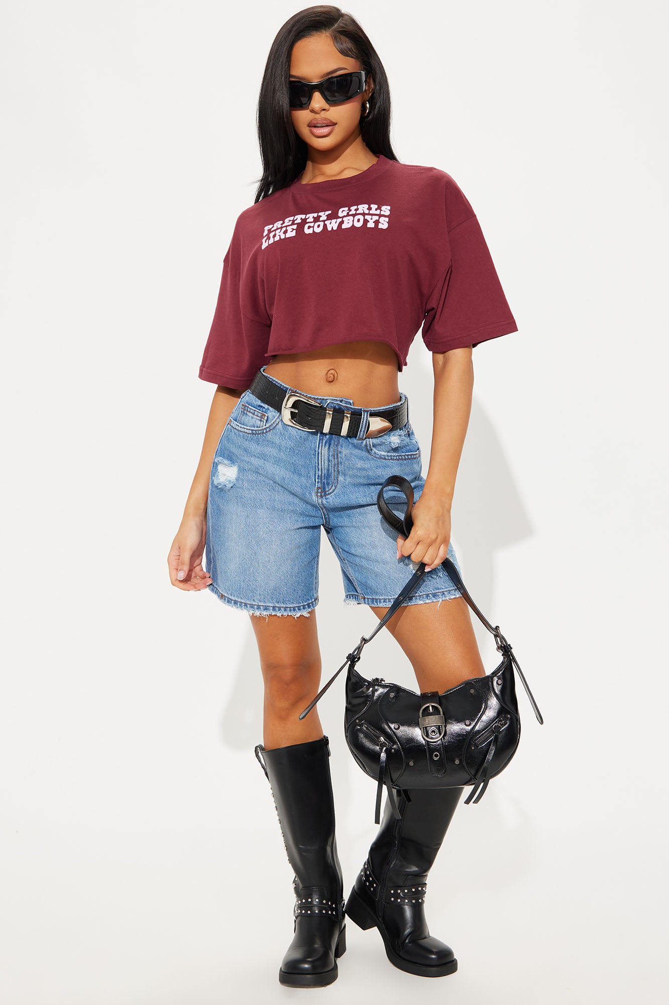 Pretty Girls Like Cowboys Cropped Tee