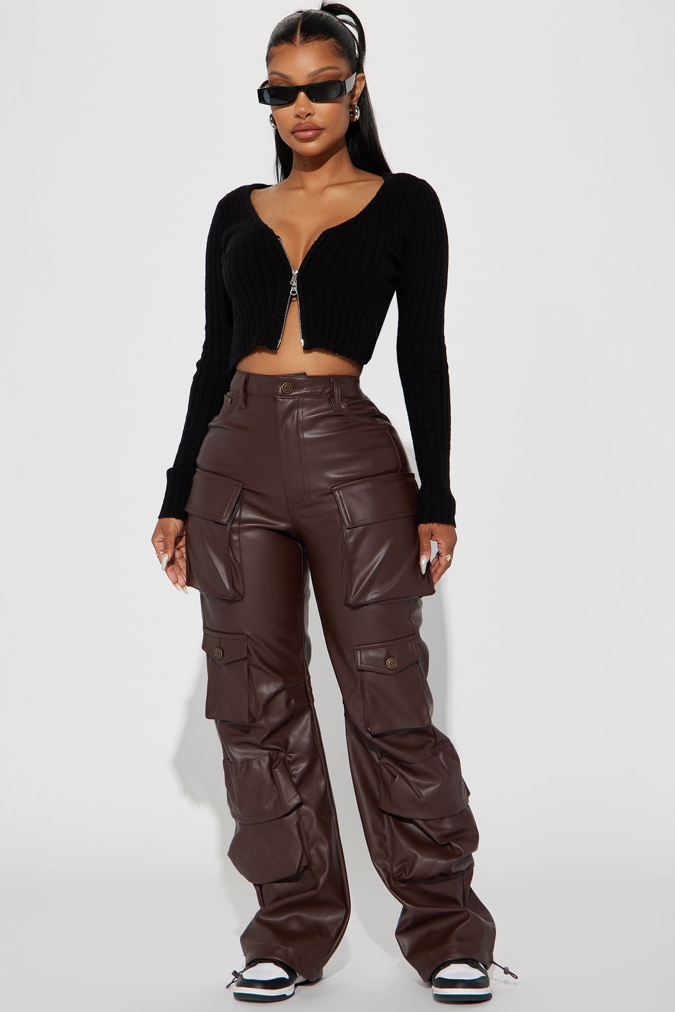 City Is Mine Faux Leather Cargo Pant