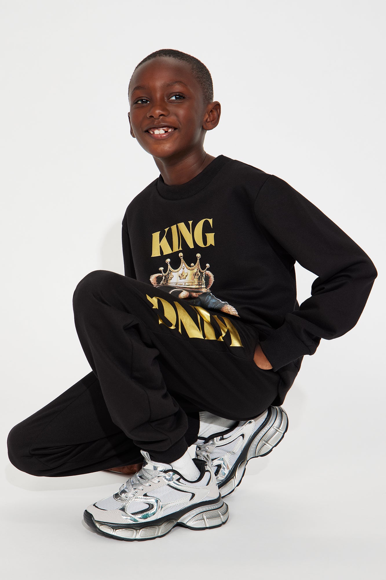 Mini King Teddy Crew Pant Set