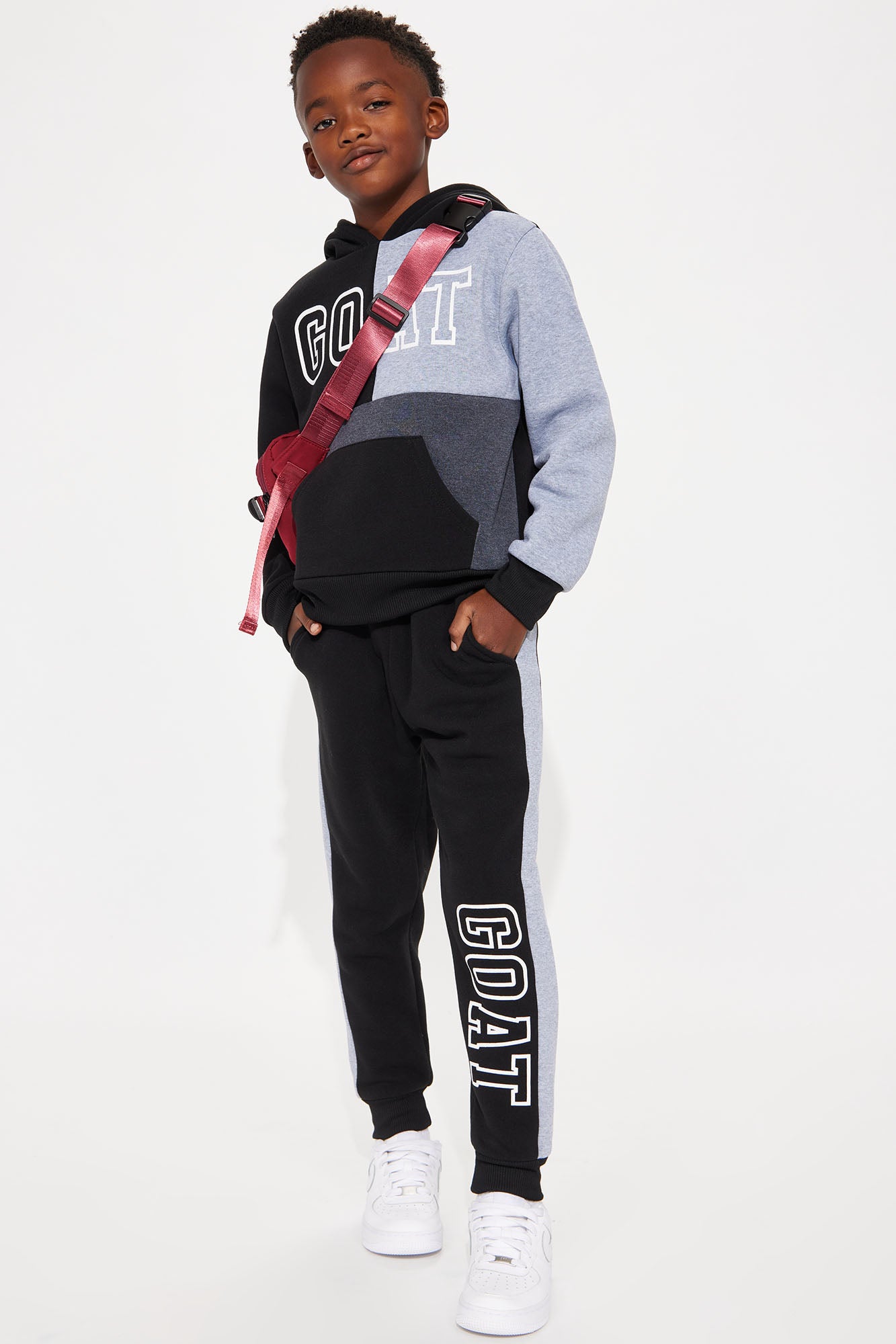 Mini Goat Colorblock Fleece Pant Set