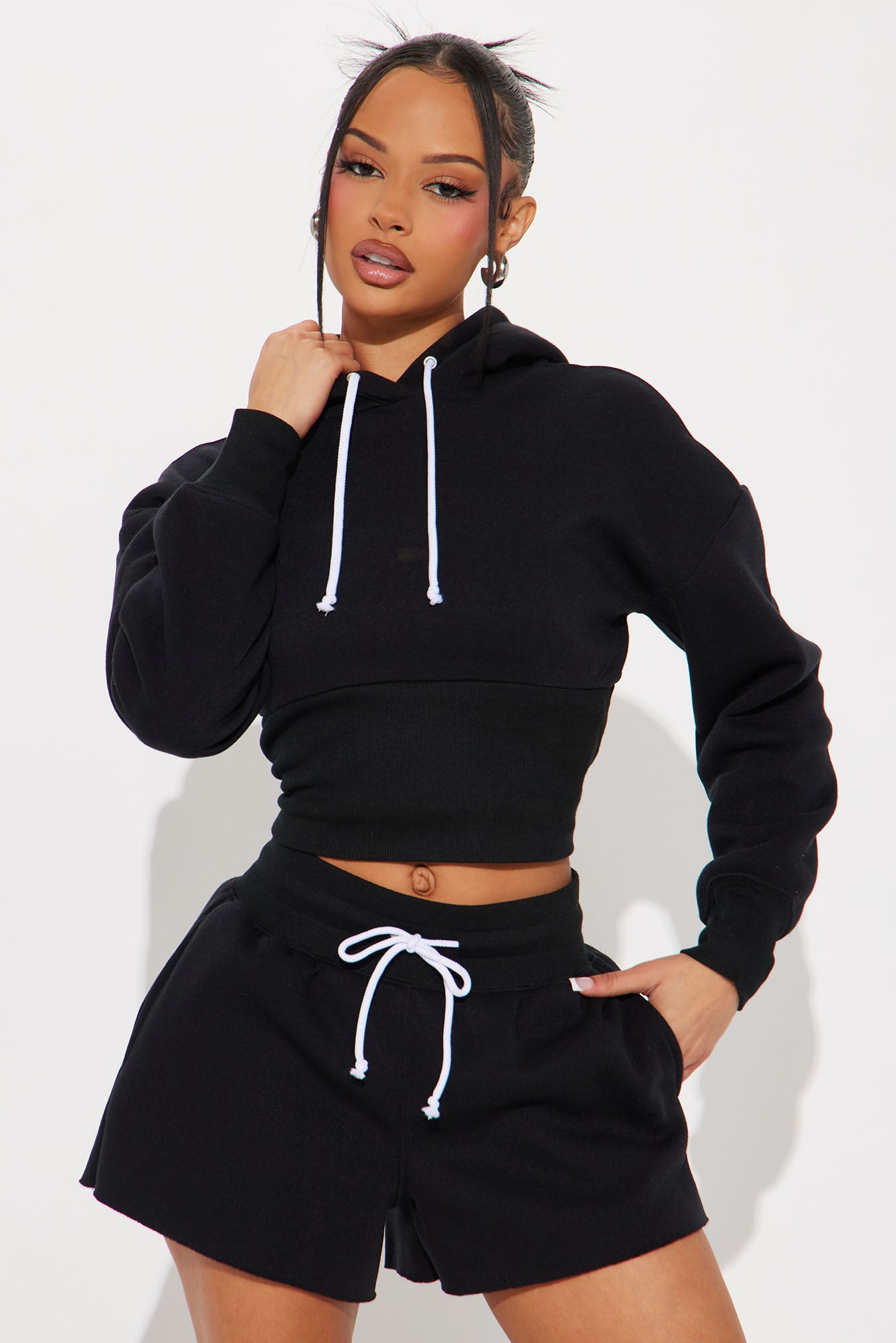 Staying In Today Fleece Short Set
