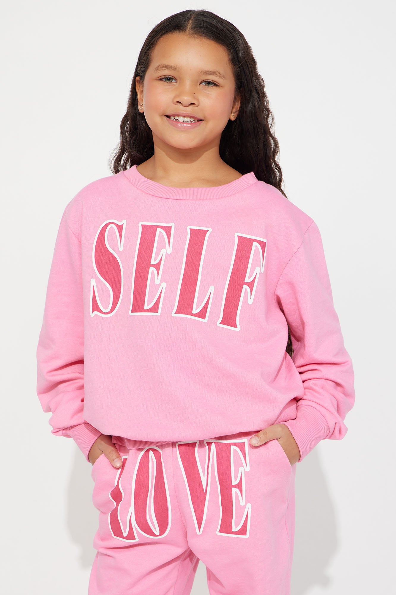 Mini Self Love French Terry Crew Pant Set