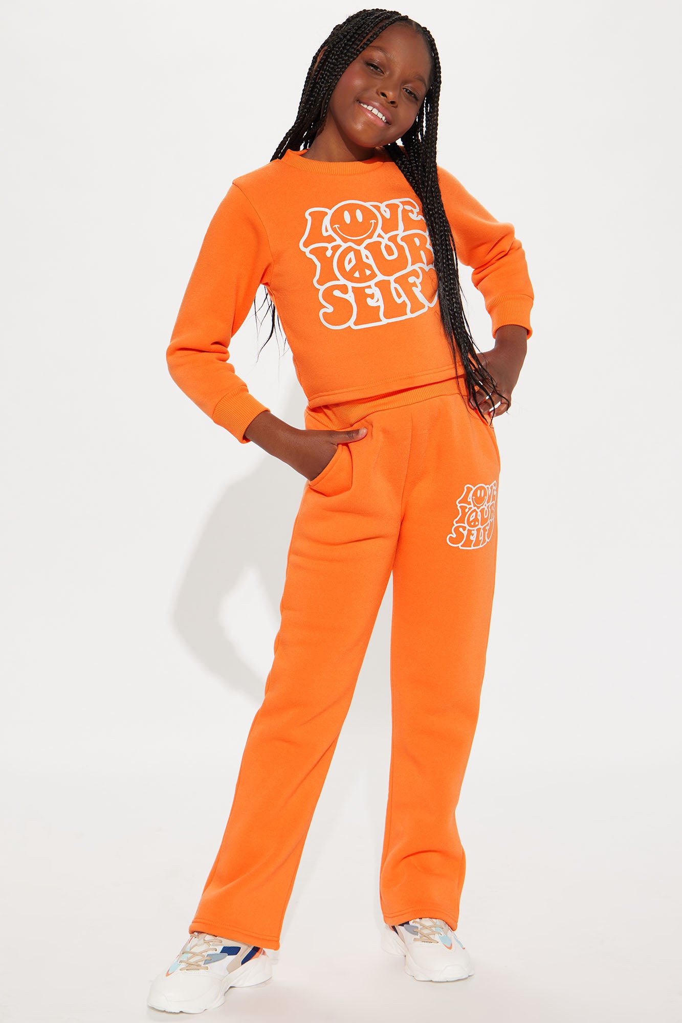 Mini Love Yourself Fleece Pant Set