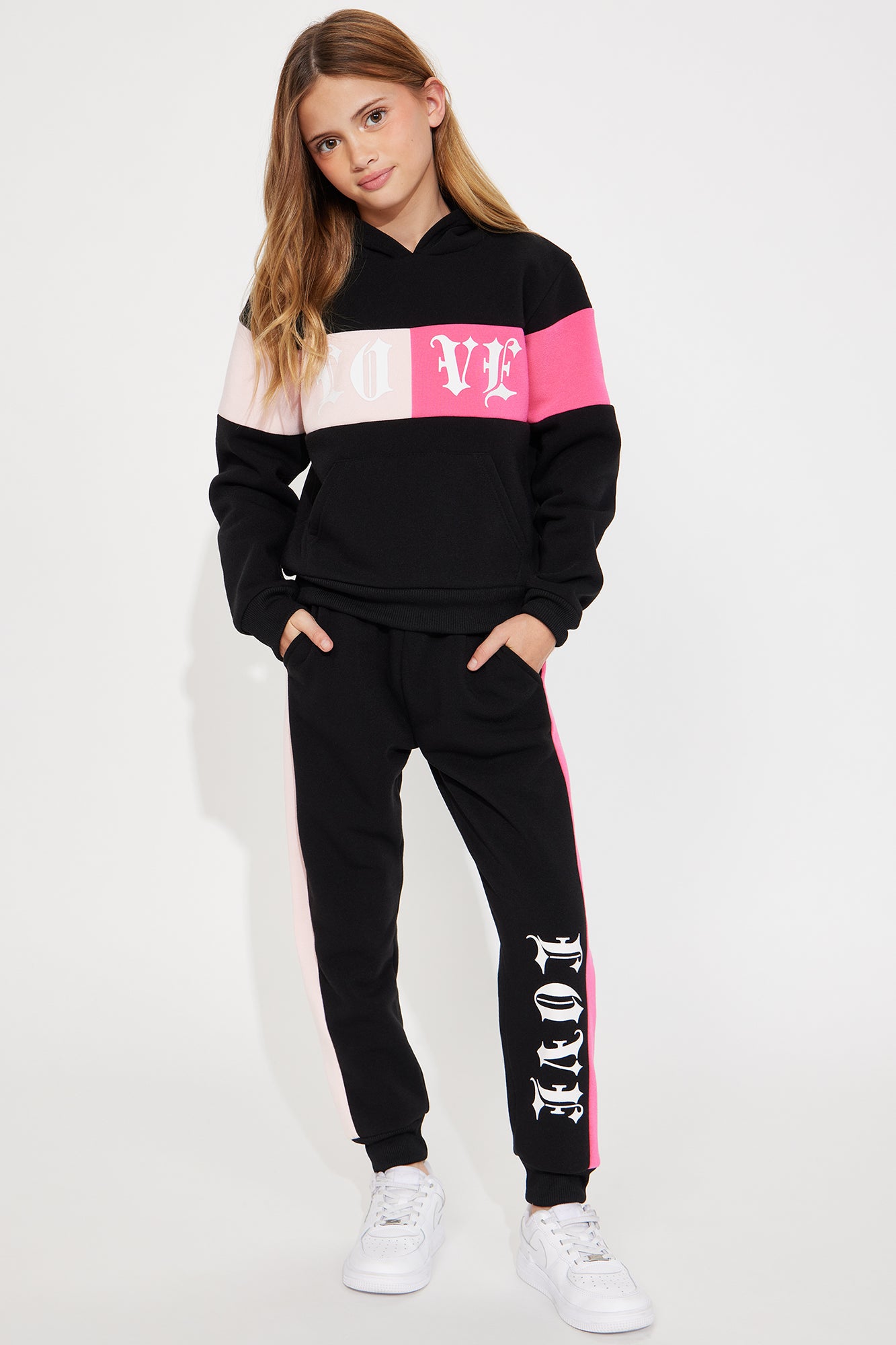 Mini Love Colorblock Fleece Pant Set