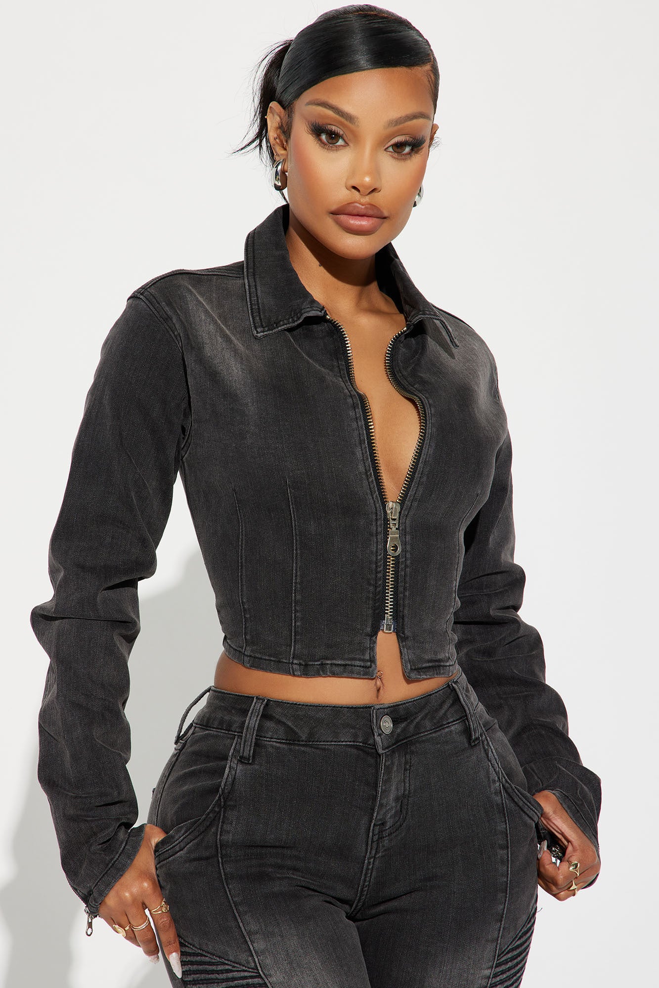 Skyline Drive Denim Moto Jacket