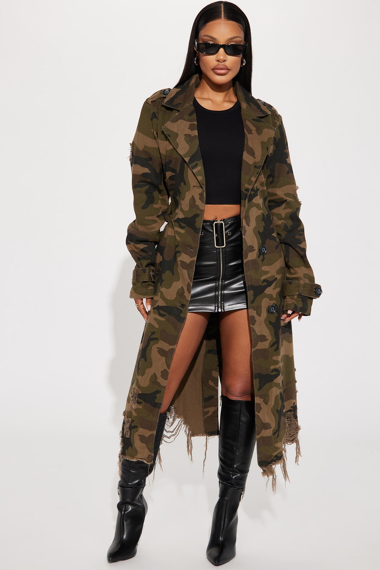 Camo Girl Trench Coat