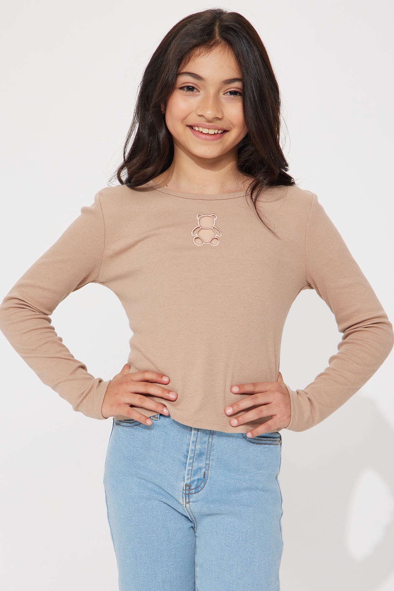 Mini Long Sleeve Knit Cutout Baby Tee