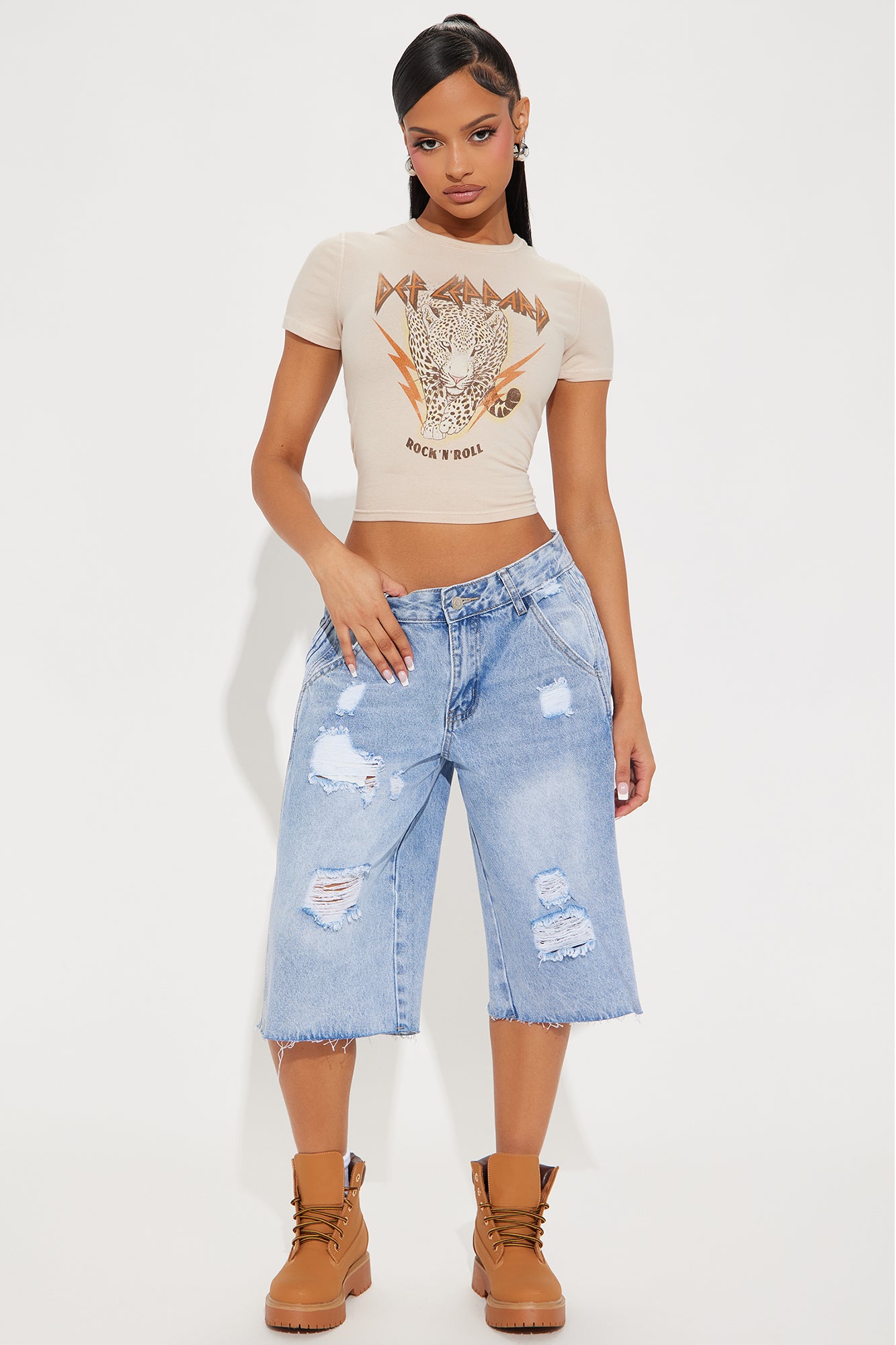 Jazelle Ripped Non Stretch Denim Jorts