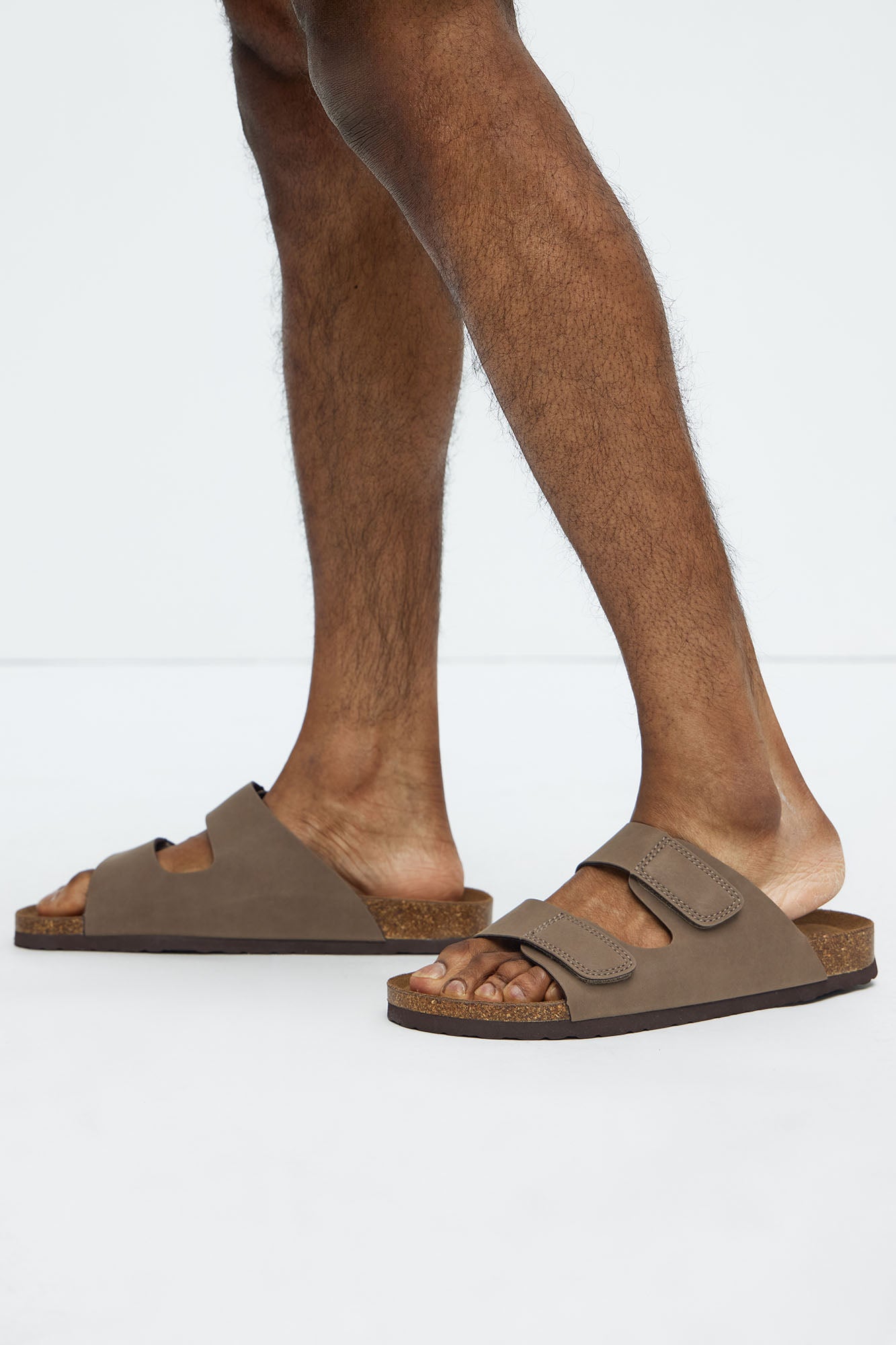 Textured Double Strap Sandals