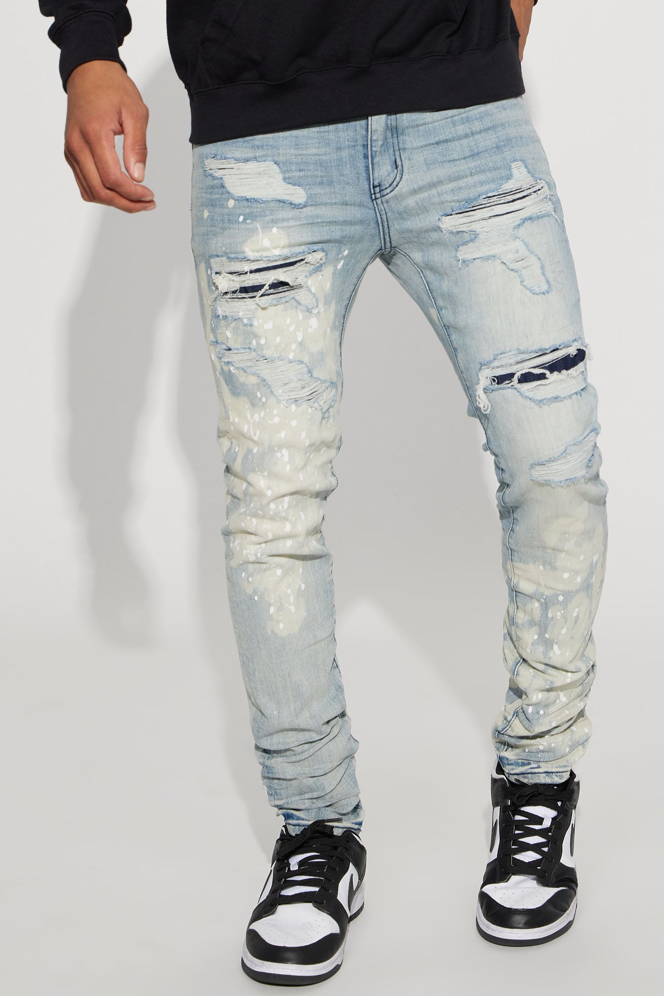 For It Paint Splattered Stacked Skinny Jeans