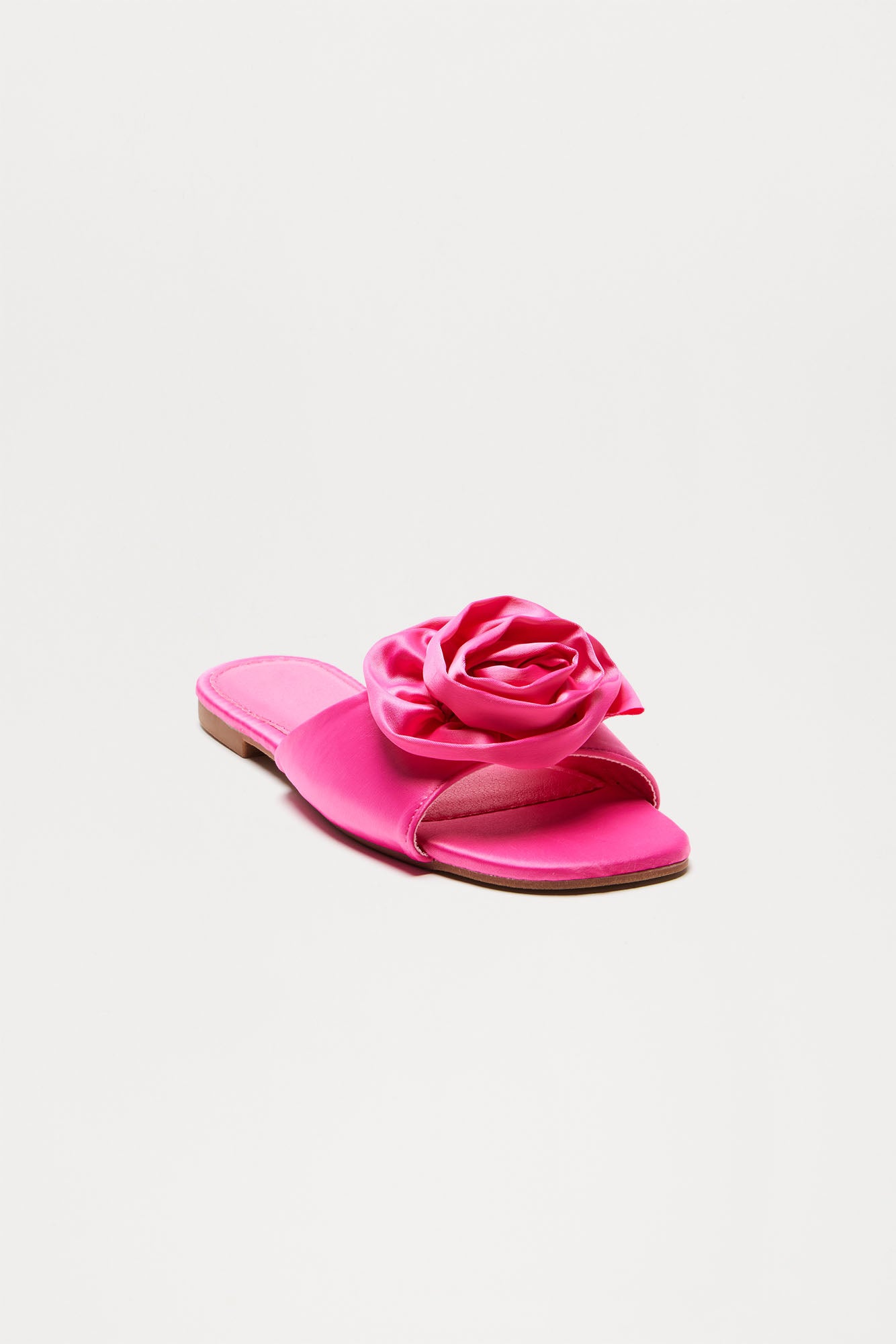 Rosy Flower Satin Slides