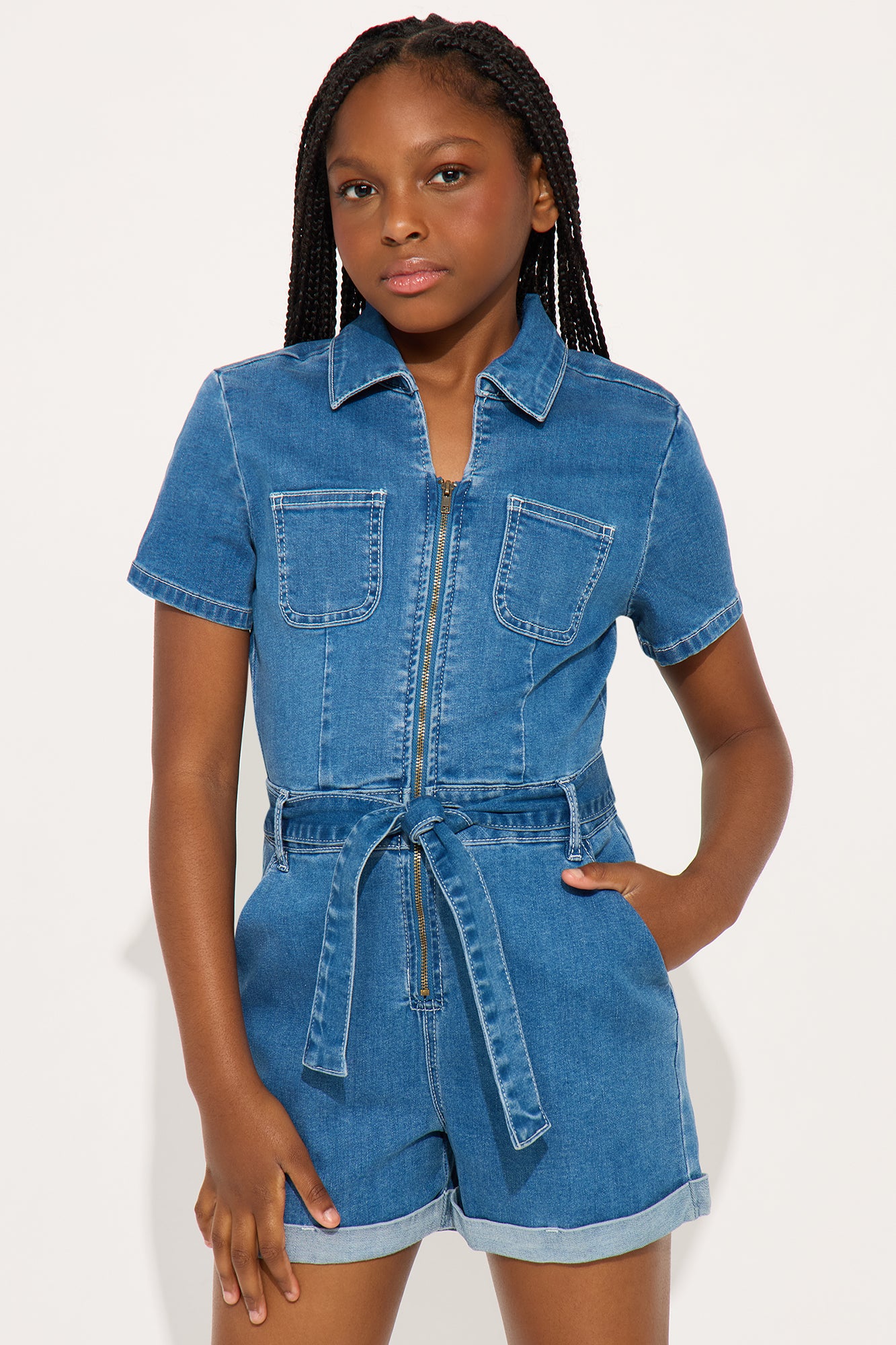 Mini Down For You Denim Romper