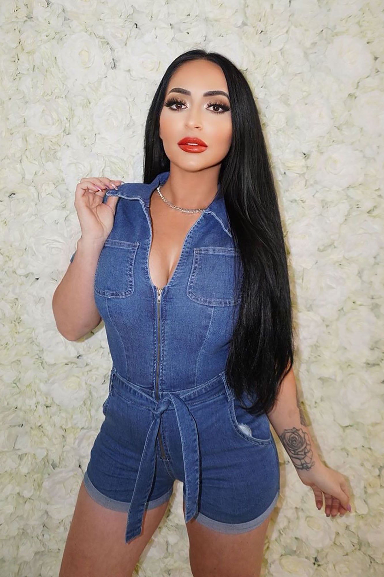 Down For You Denim Romper