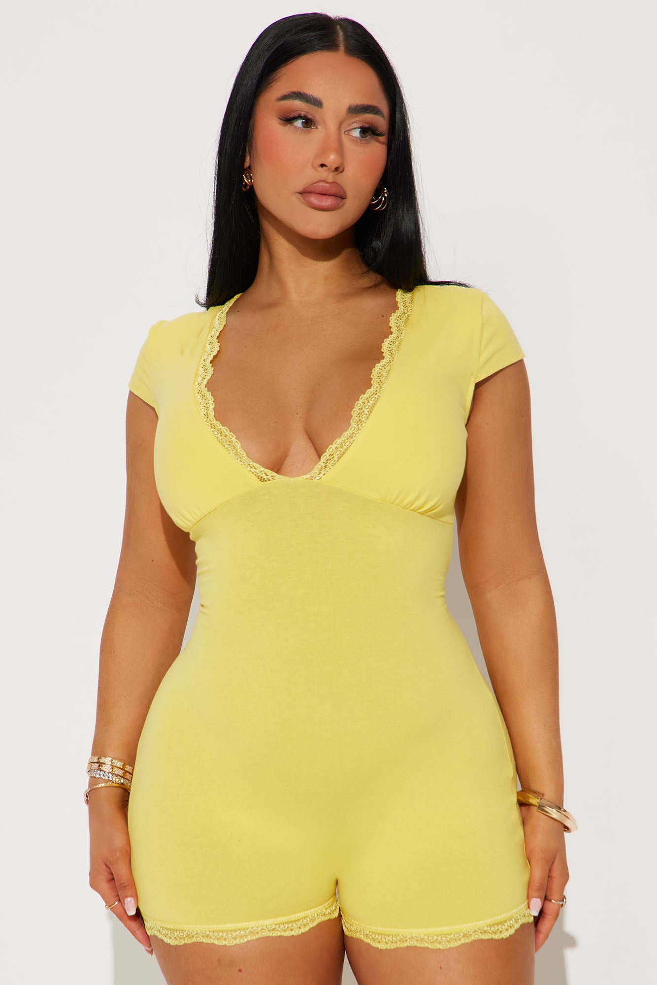 Rochelle Cotton Lace Trim Romper