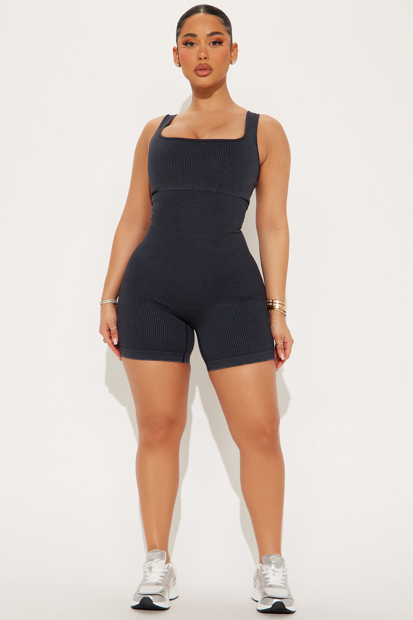 Tessa Washed Ribbed Active Romper