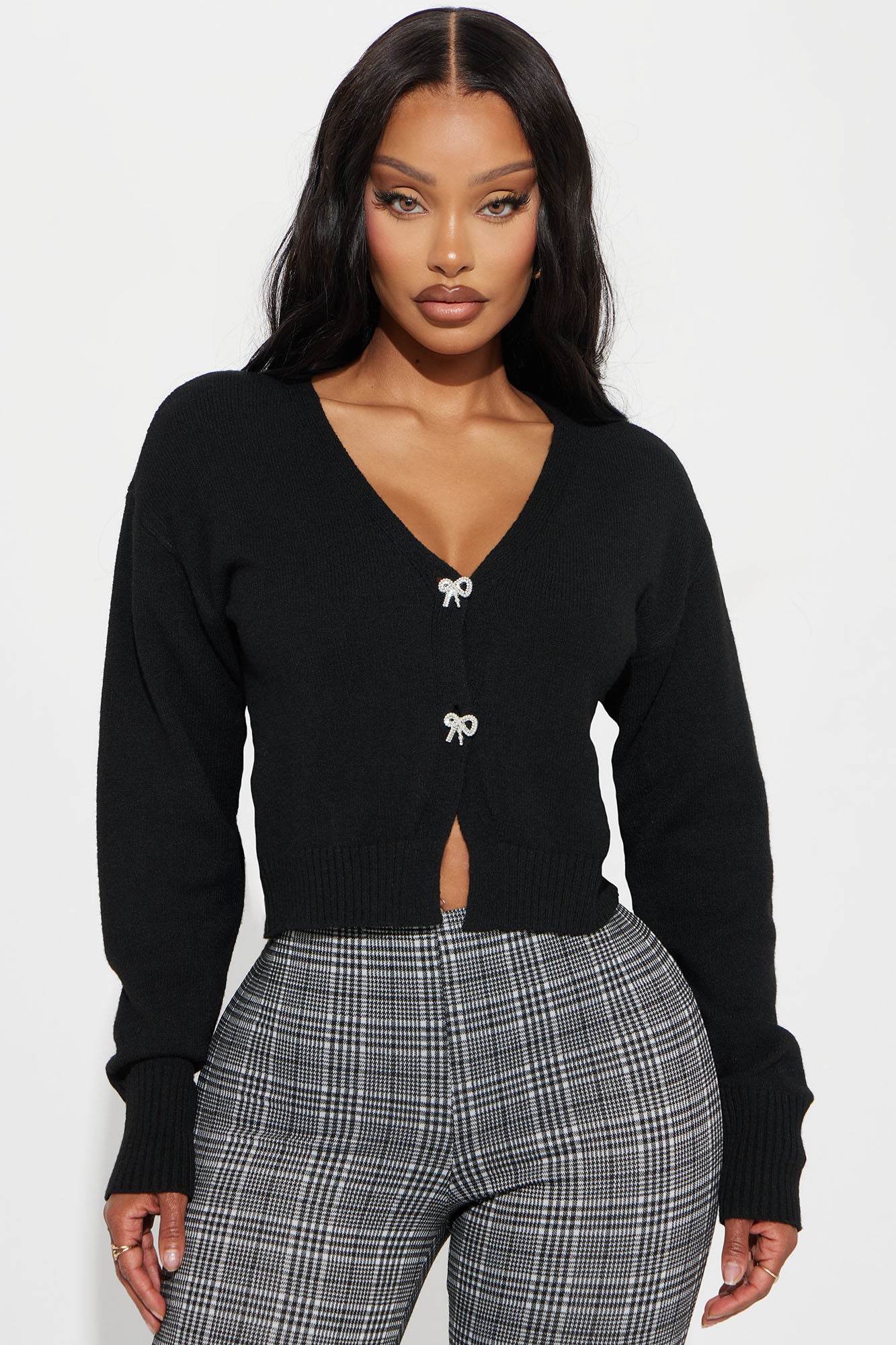 With A Bow Cropped Cardigan