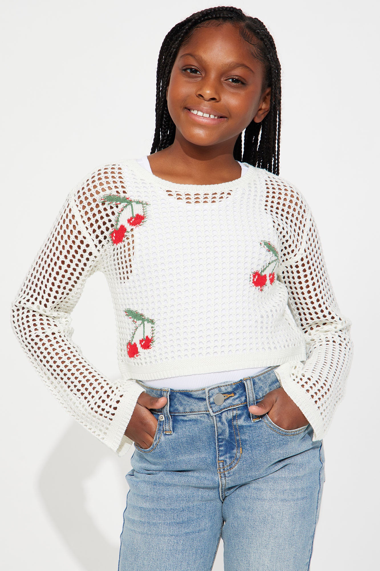 Mini Sweeter Than Cherries Layered Mesh Top