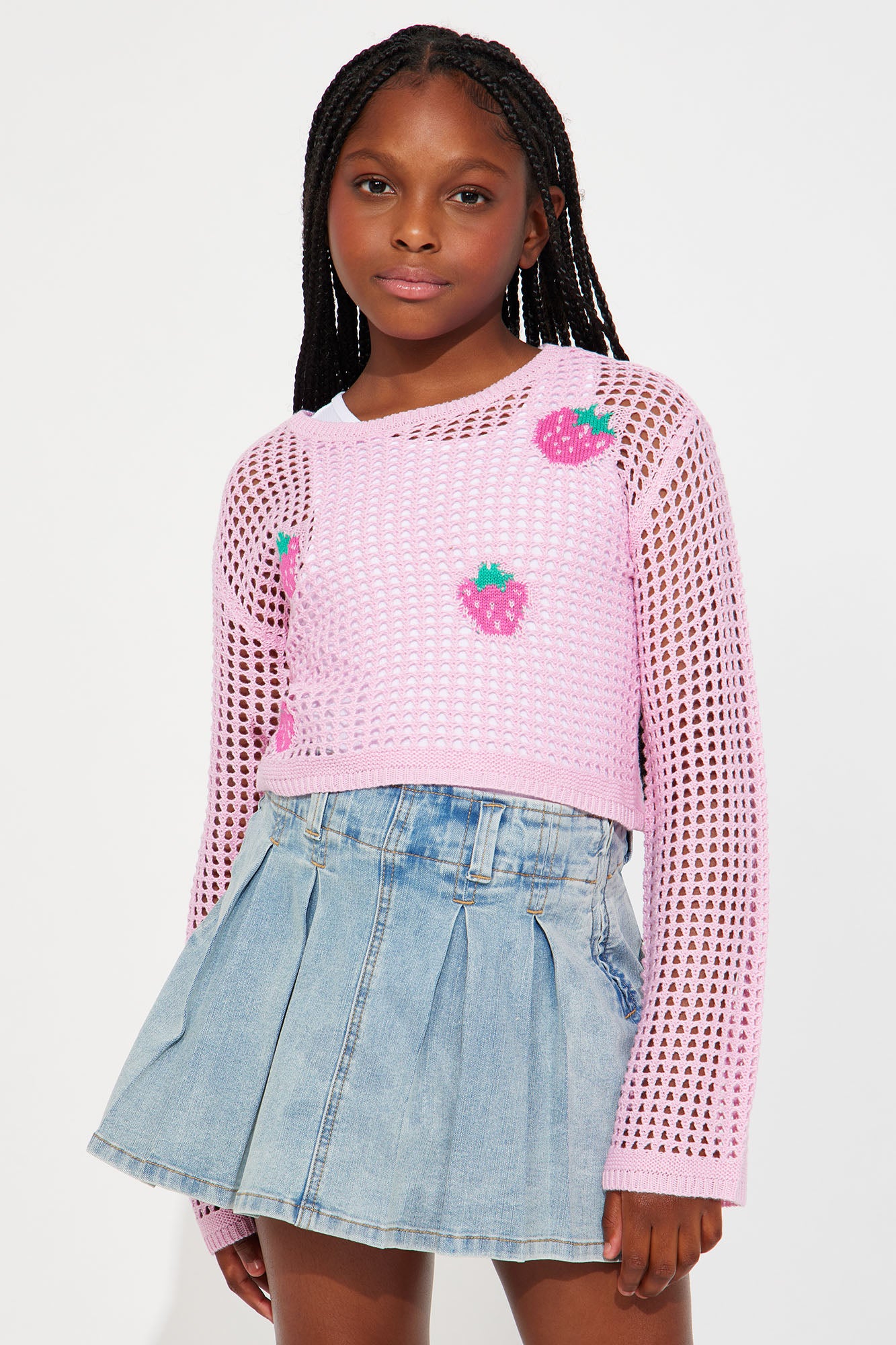Mini Strawberry Fields Layered Mesh Top