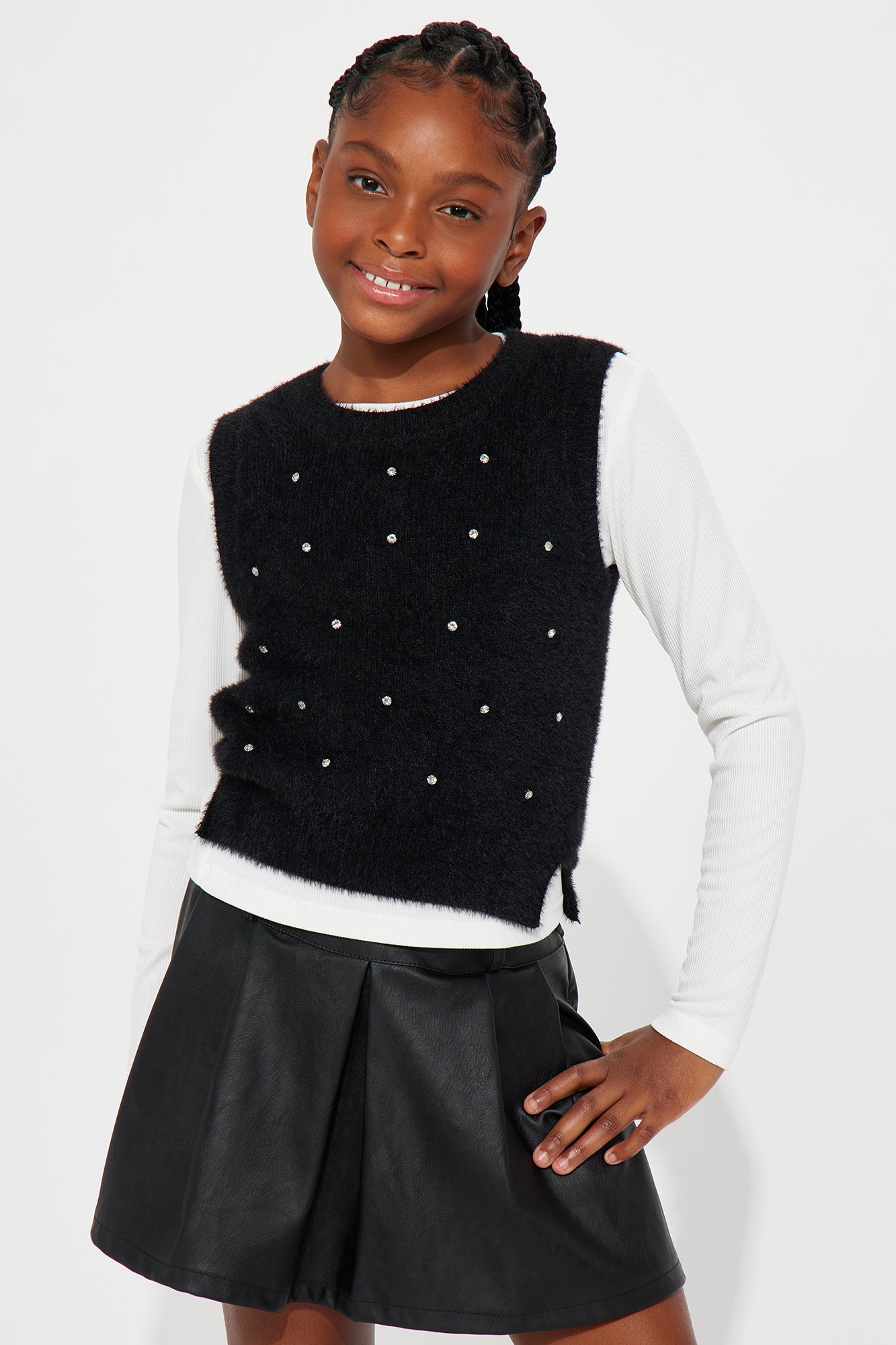 Mini Starstruck Two-Fer Sweater Vest