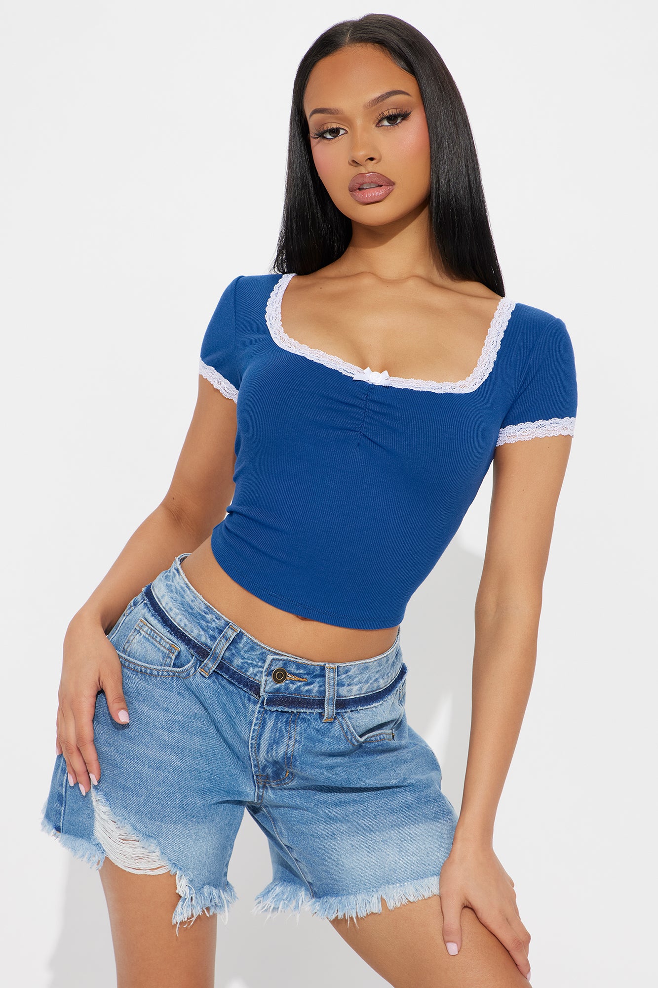 Rose Lace Trim Top