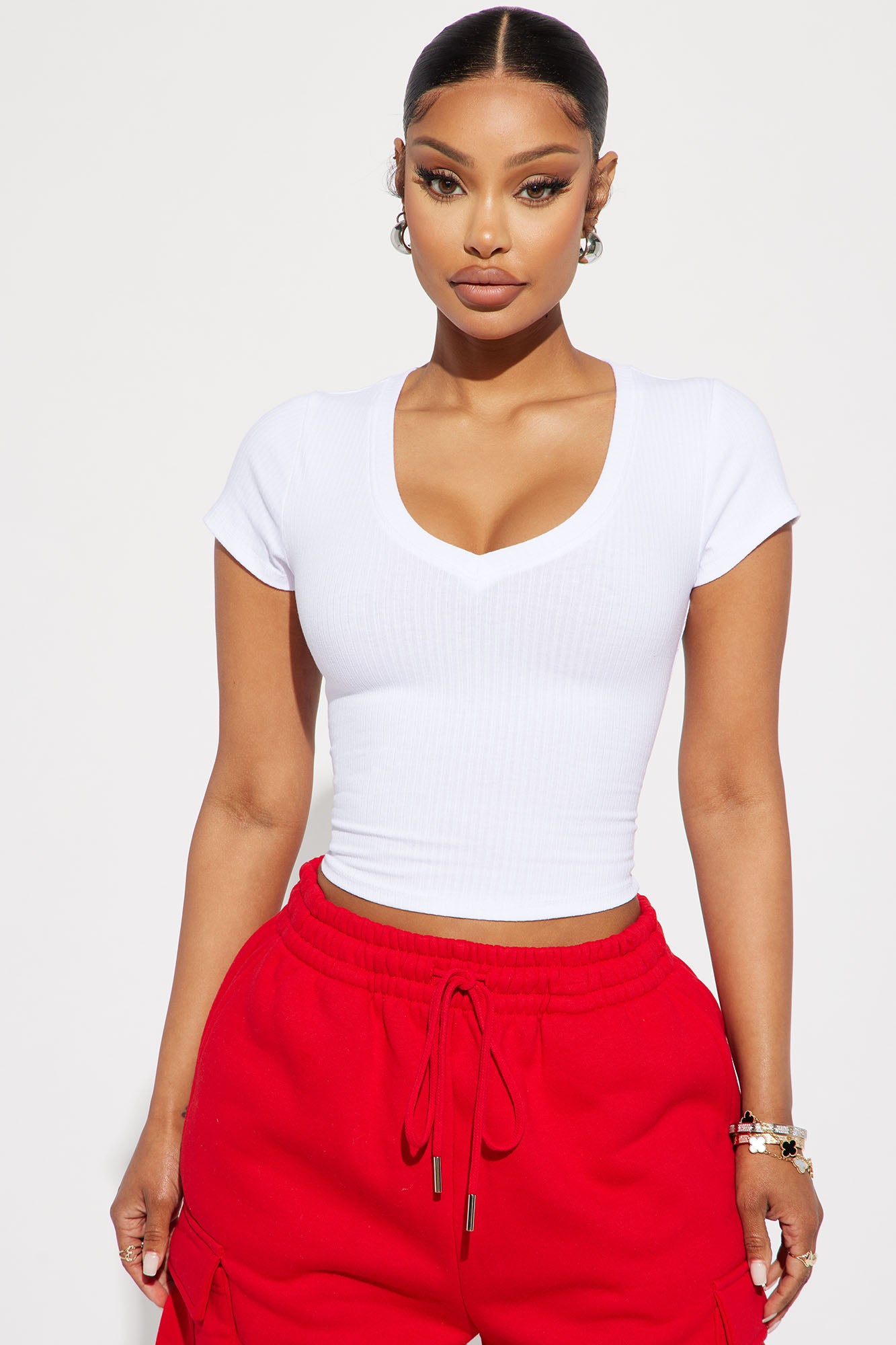 Sade Ribbed Crew Neck Top