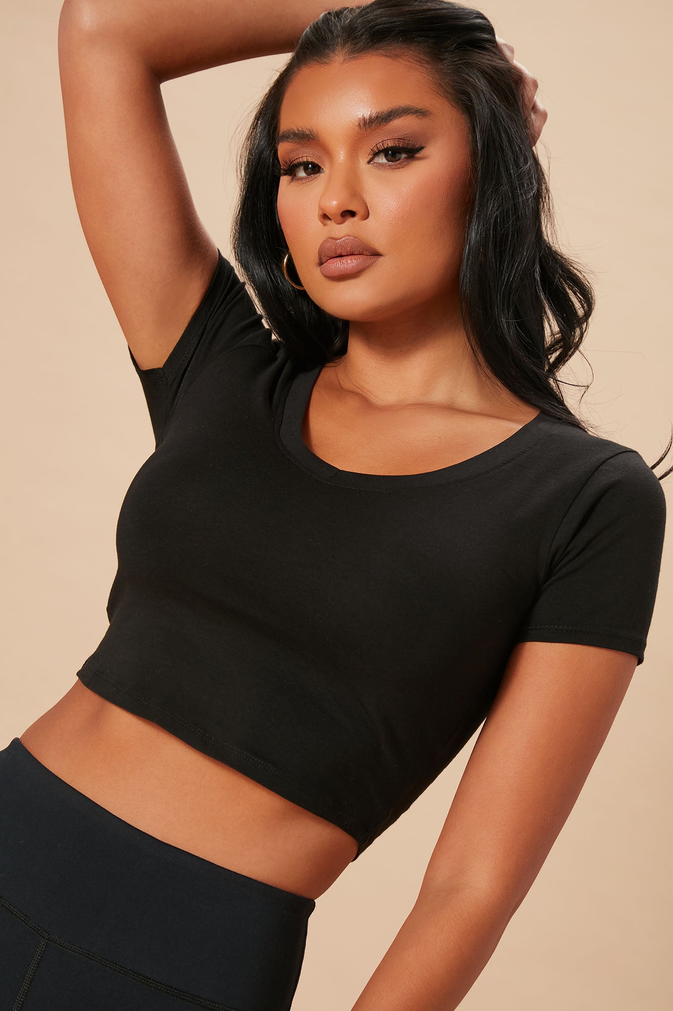 Carly V Neck Crop Tee