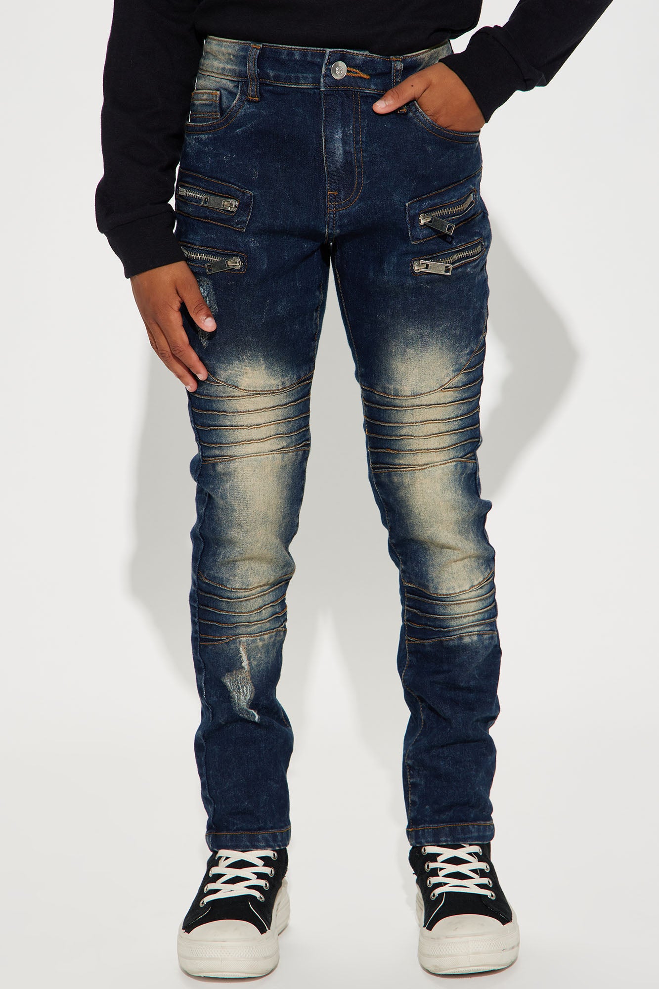 Mini Denim Zipper King Moto Jeans