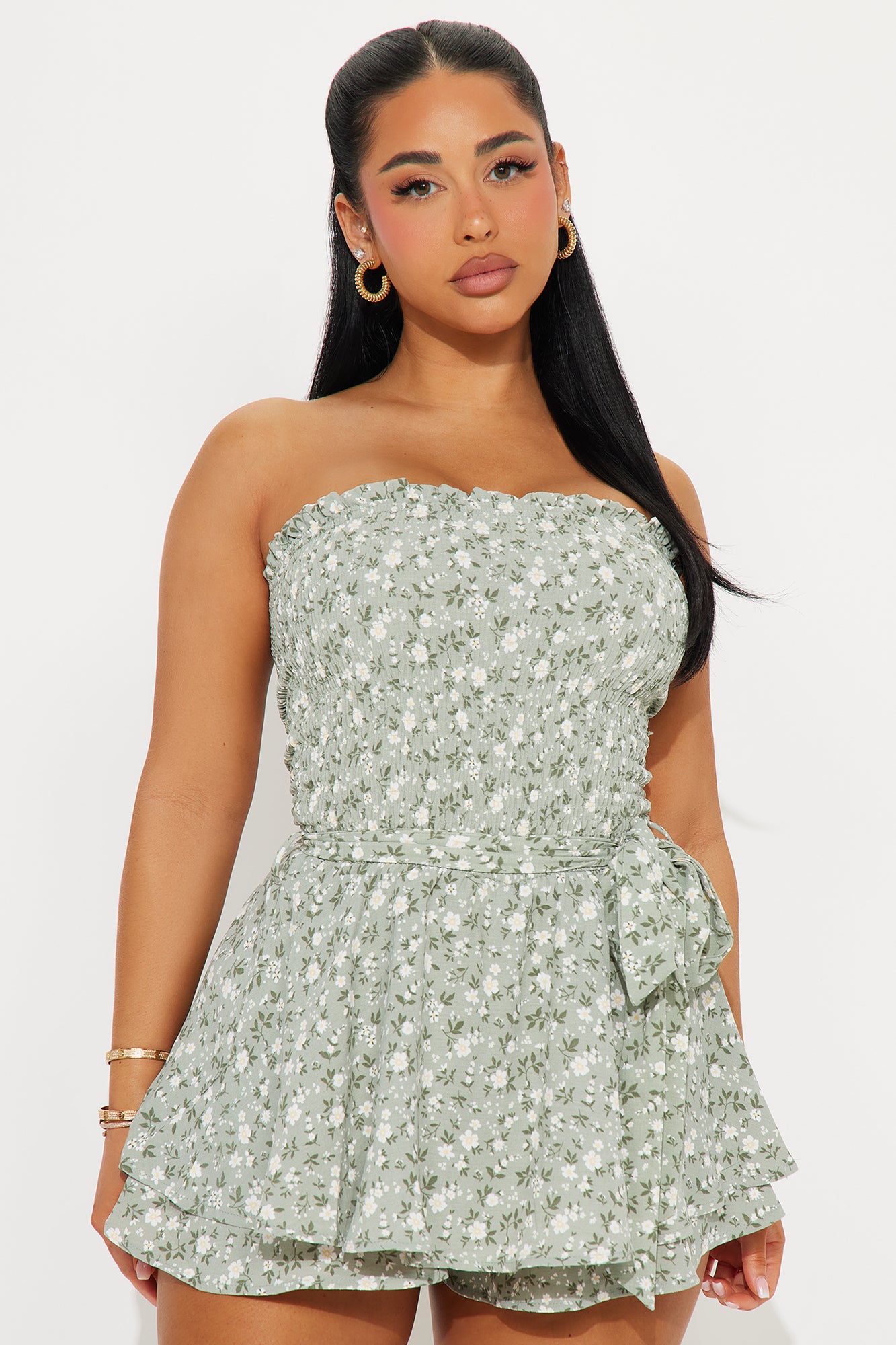 Calantha Linen Floral Romper