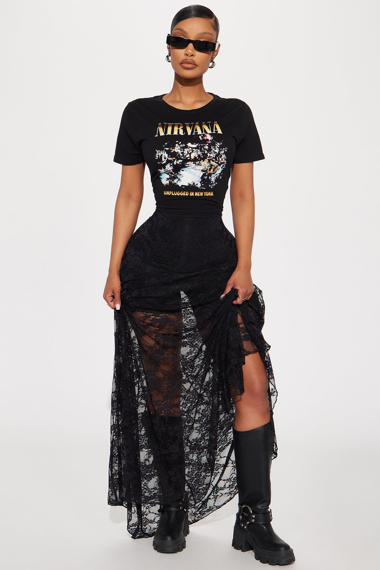 Out Of Touch Lace Maxi Skirt