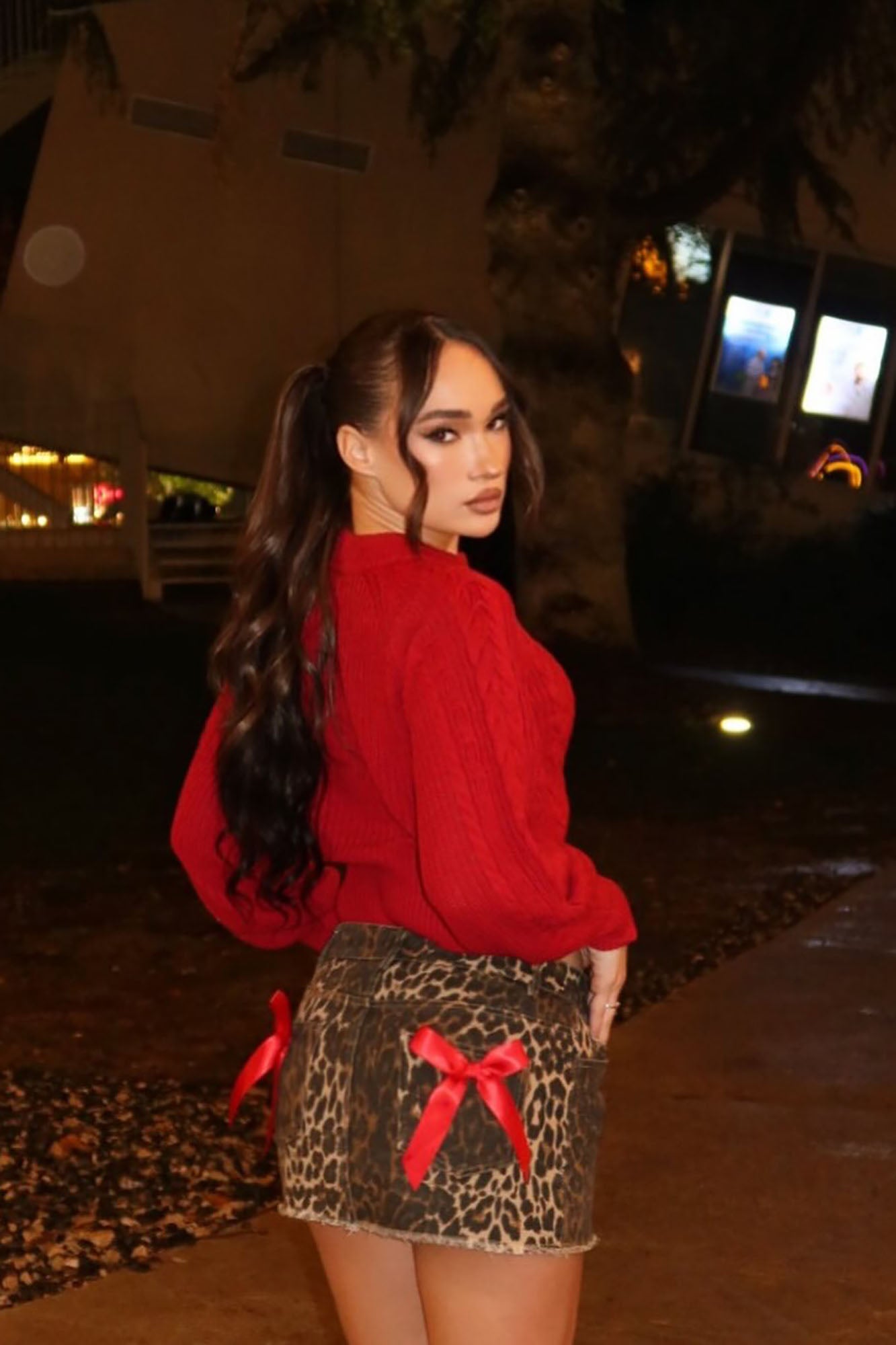 Put A Bow On It Leopard Mini Skirt