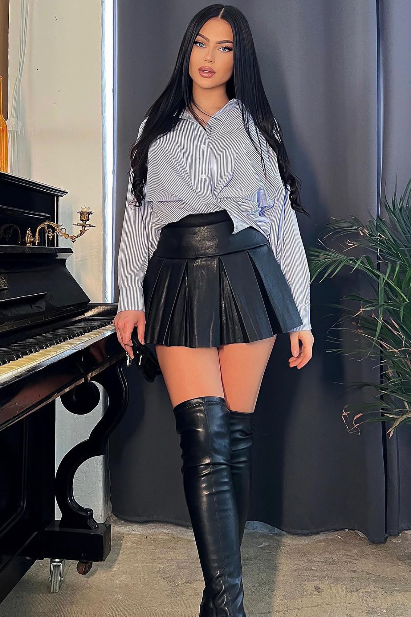 Playful Distraction Pleated Mini Skirt