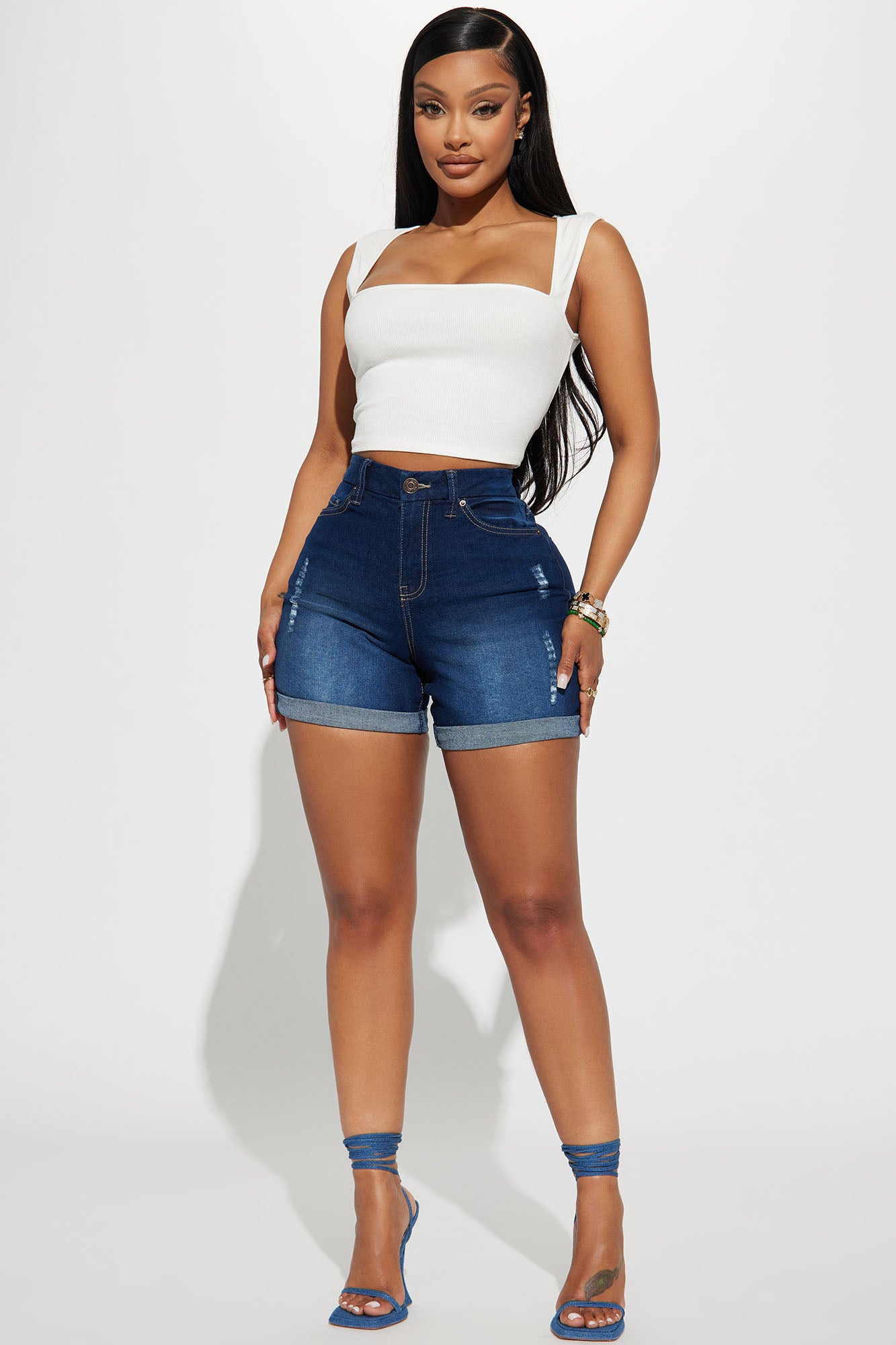 Heaven Sent Cuffed Denim Mom Shorts