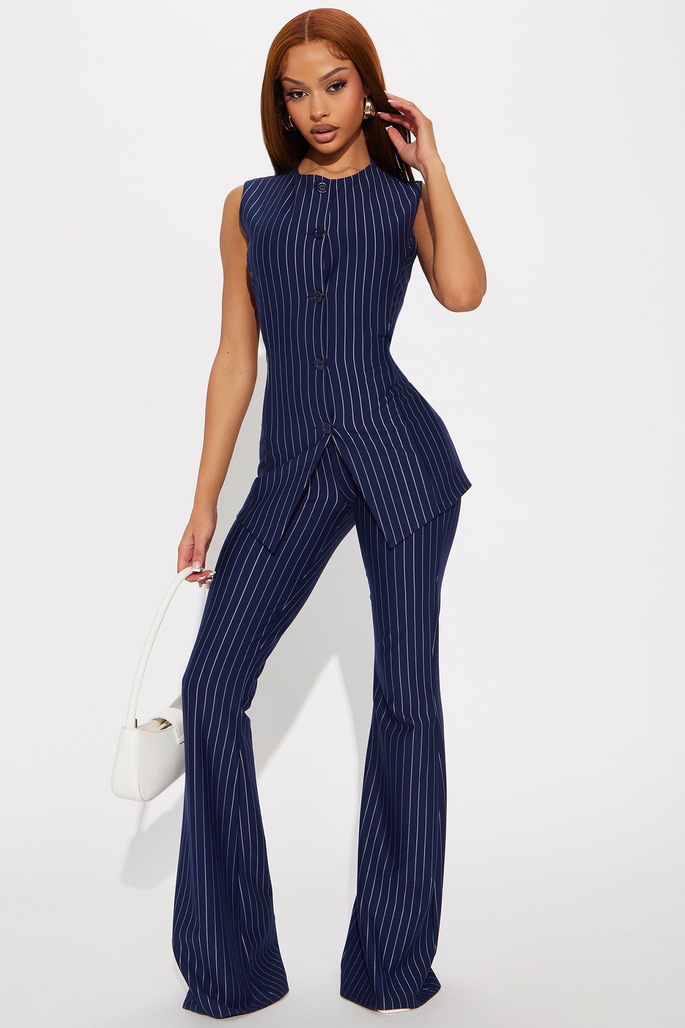 Like A Boss Pinstripe Vest And Pant Set