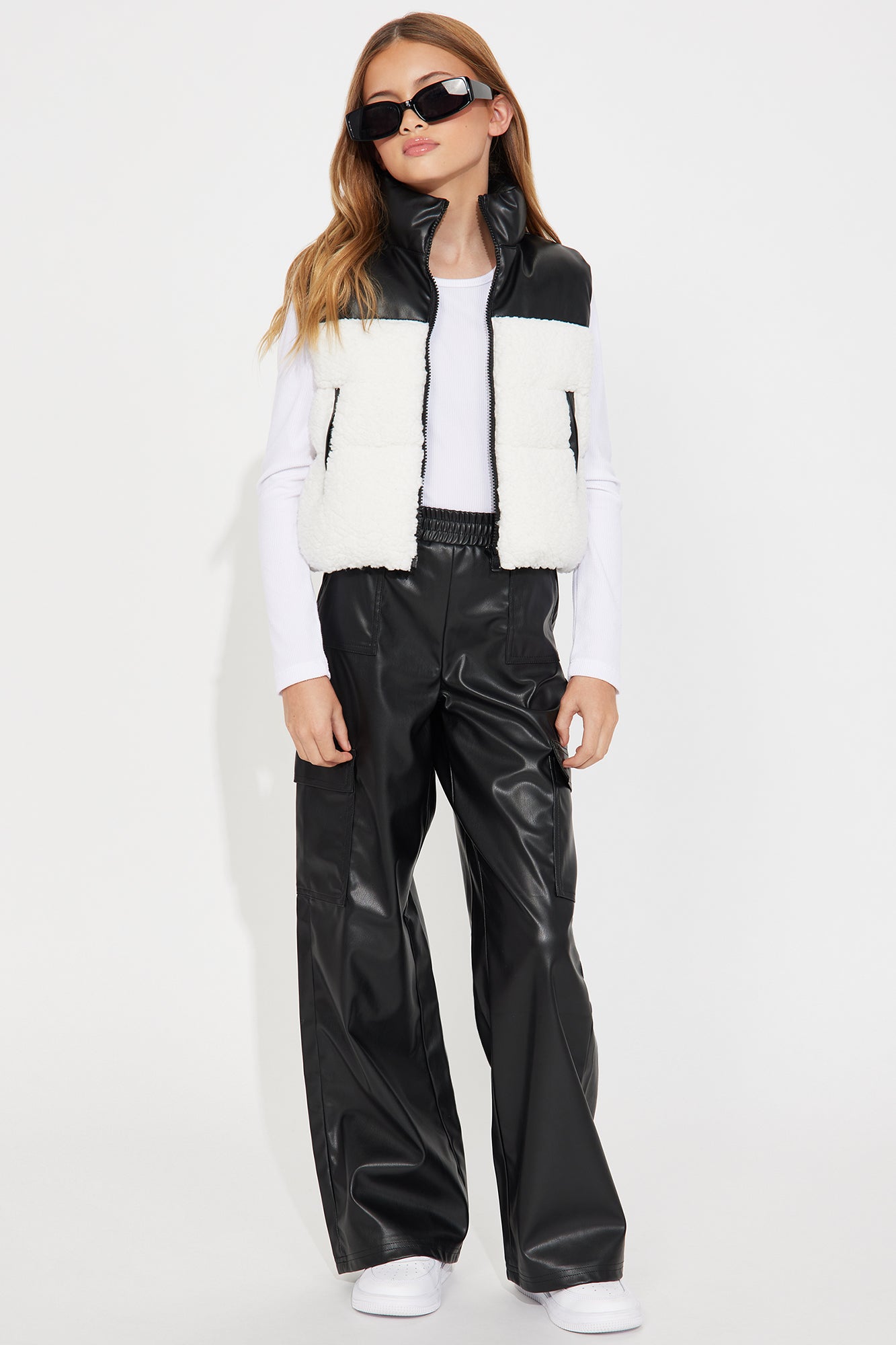Mini Without A Bother Faux Leather Pant Set