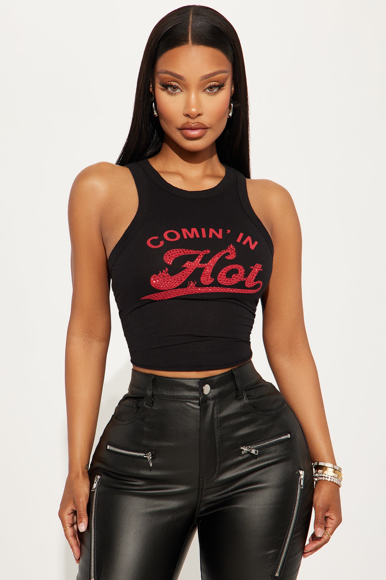 Comin' In Hot Rhinestone Top